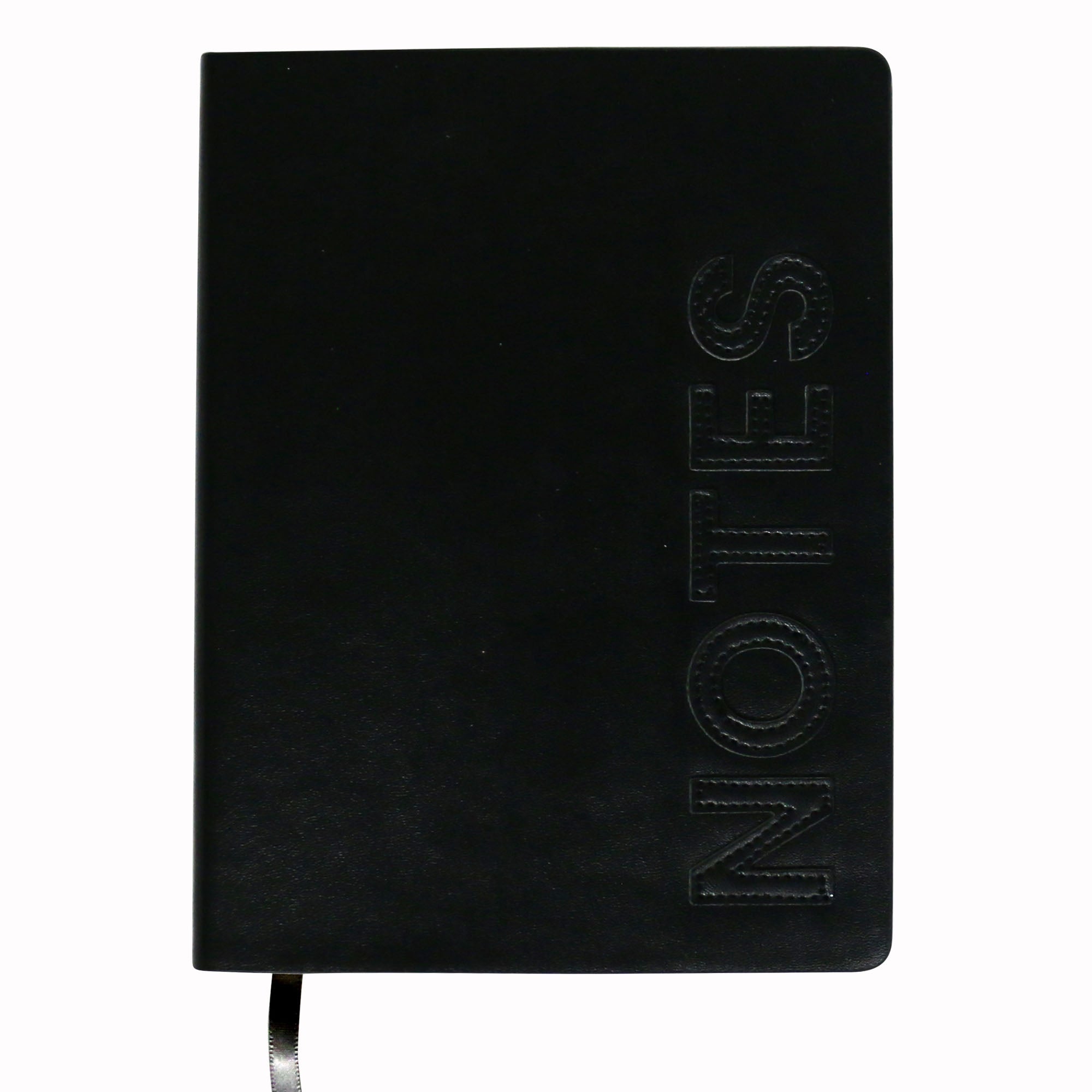 Premium 160-Sheet 80GSM PU Leather Journal - Embroidered Cover, Lined Notebook for Writing, Black, 6