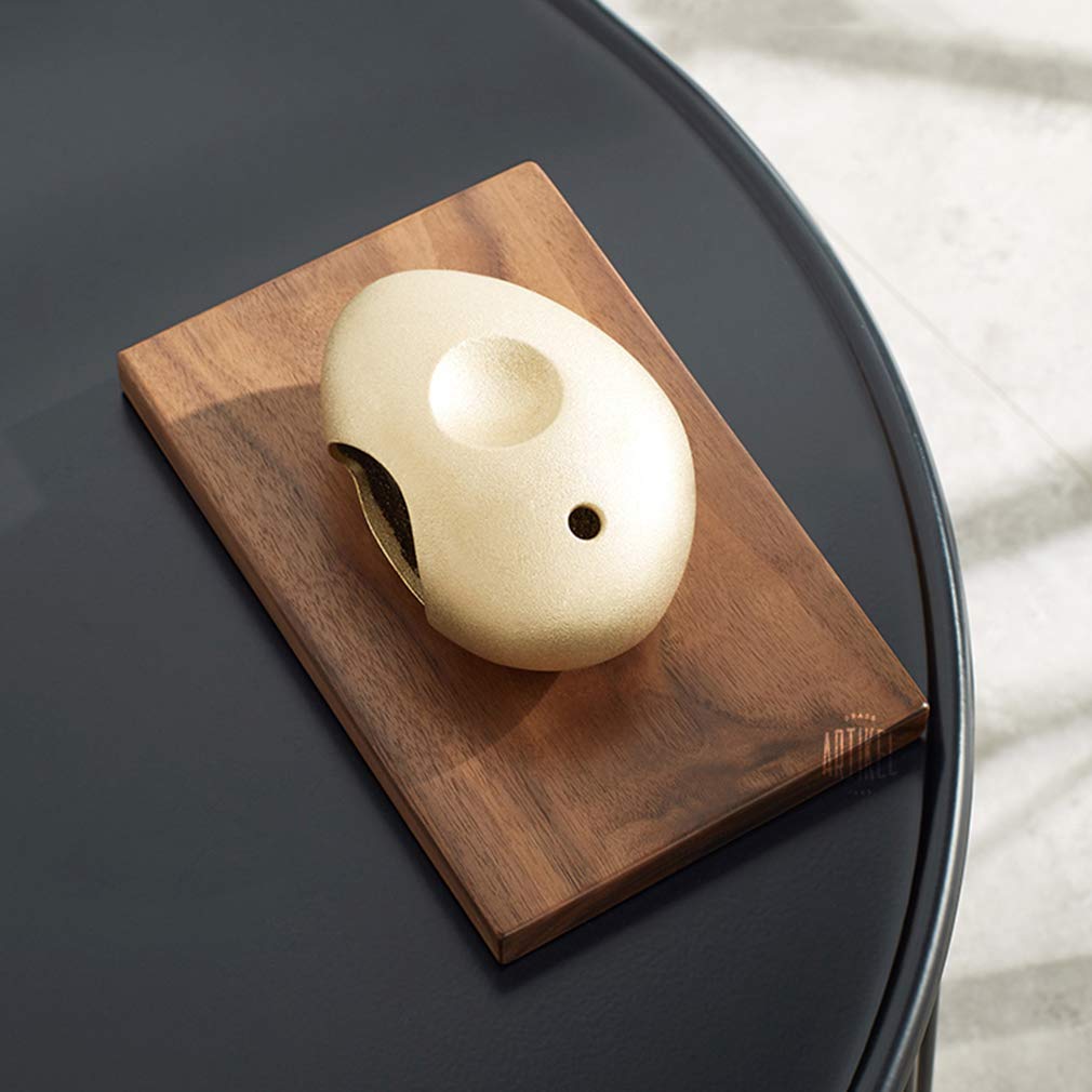 Aromatherapy Essential Oil Diffuser - Handcrafted Brass & Wood Candle Holder for Home, Yoga, Spa - Relaxing Scented Oil Burner for Meditation, Gifts & Home Decor