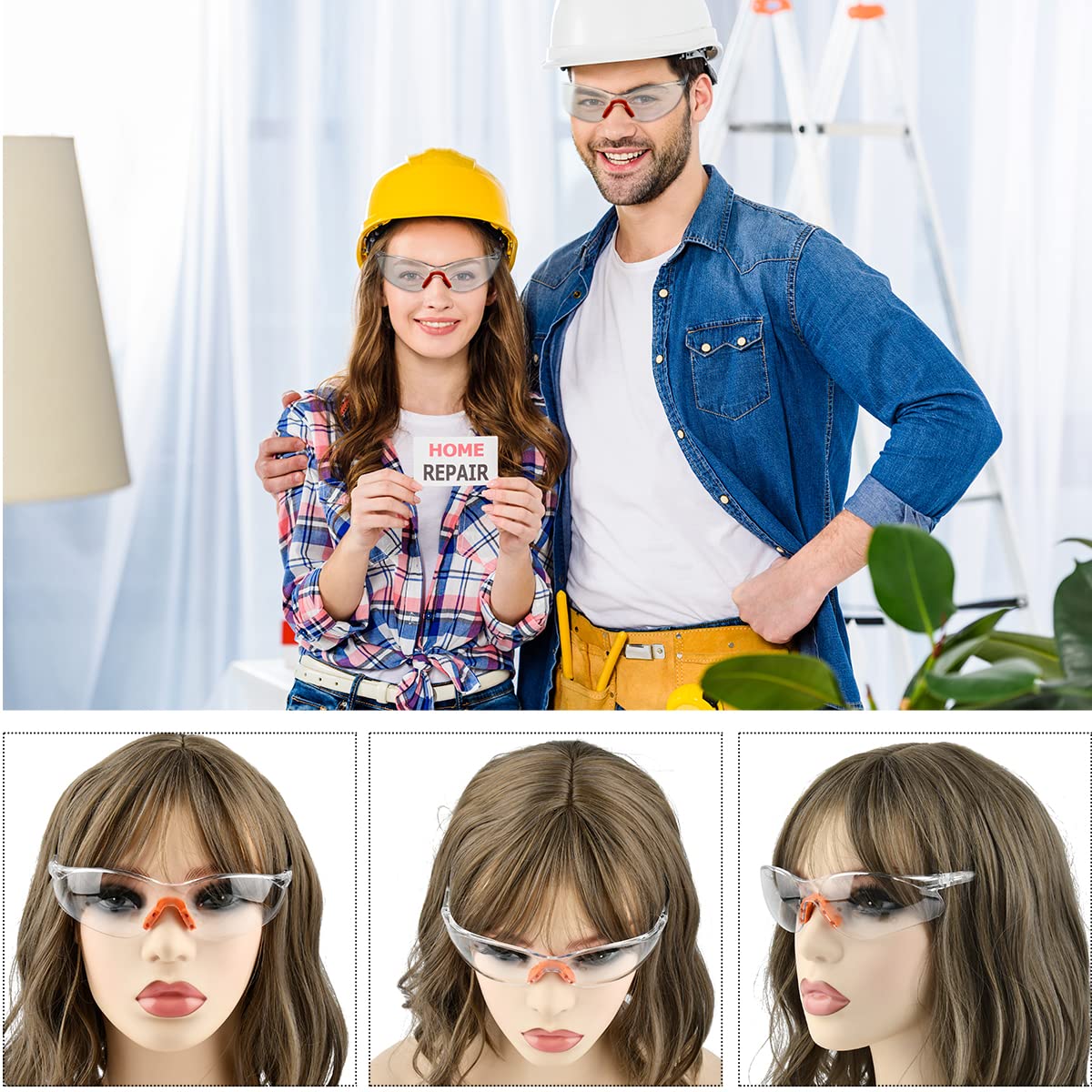 FOCCTS 12-Pack Clear Safety Glasses - Anti-Fog Protective Eyewear for Work & Construction