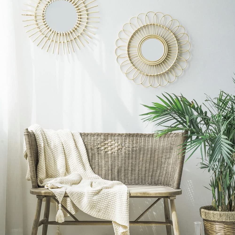 Premium White Rattan Repair Kit with Wicker & Knitting Tools - DIY Furniture Weaving & Restoration for Chairs, Tables, Patio Sets - Grey Wood Grain Finish - Perfect for Outdoor Furniture Repair, Home Decor Projects & Garden Maintenance