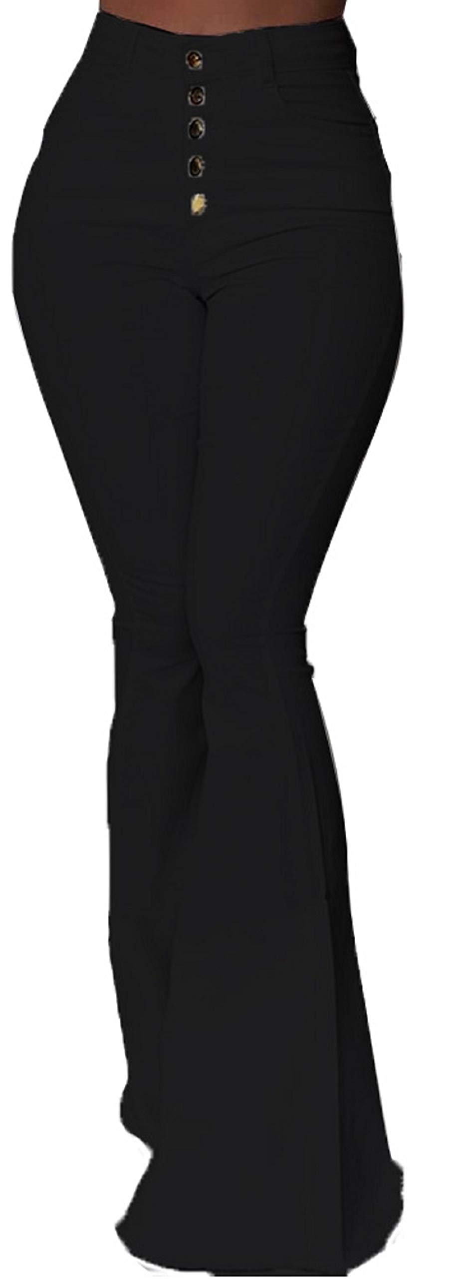 SHINFY Women's High Waist Bootcut Flare Jeans - Classic Bell Bottom Ripped Denim Pants for Casual Wear & Night Out