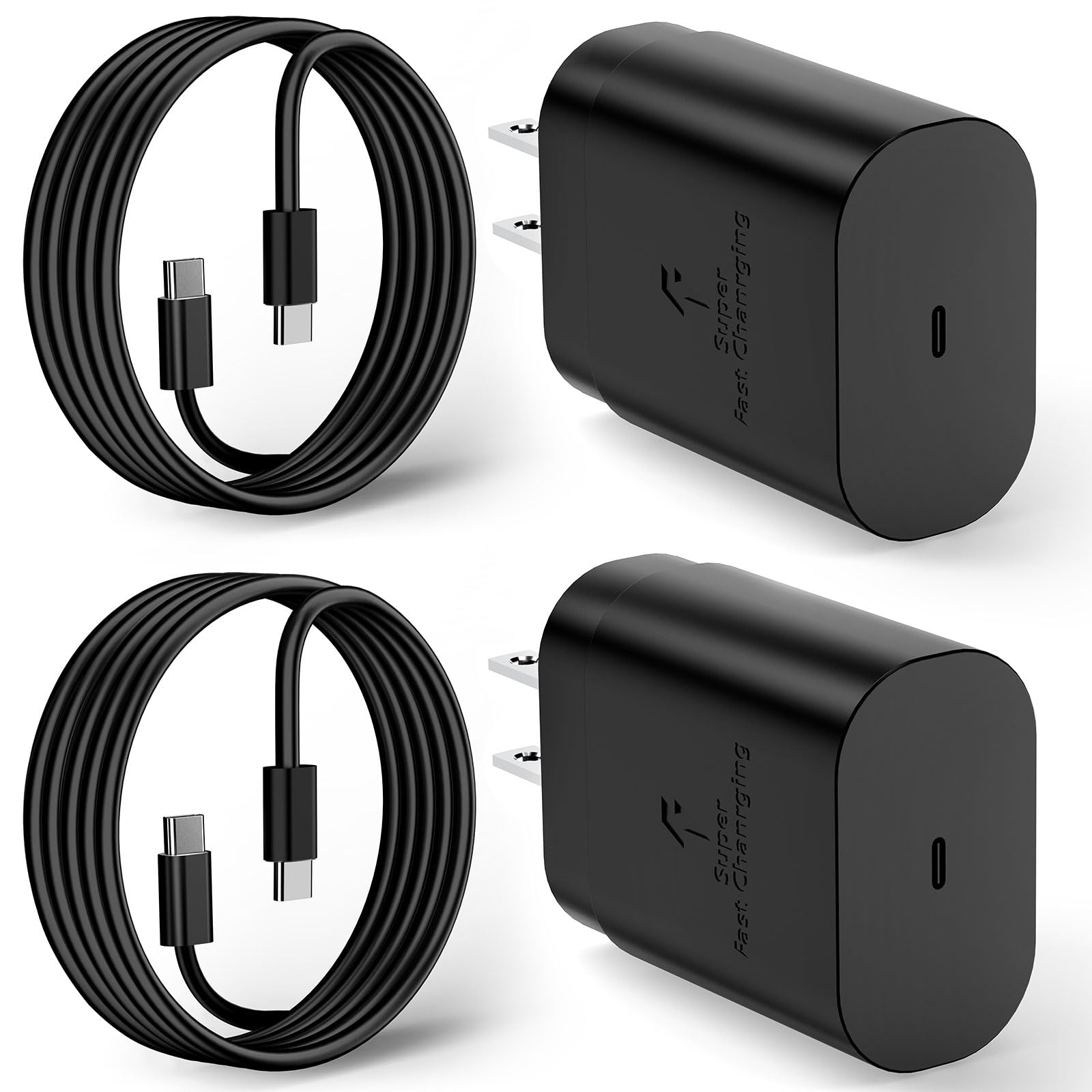 2 Pack USB C Fast Charger Block with Type C Cable - 20W PD Quick Charge for iPhone 15/14/13, Galaxy S24/S23/S22, Pixel 7/6 - Perfect for Travel, Home & Office Use