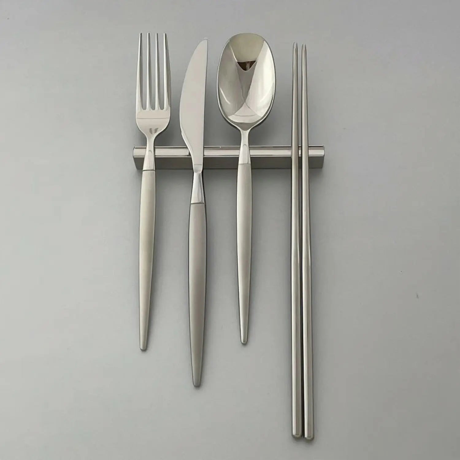 Premium Stainless Steel Cutlery Rest - Elegant Satin Finish - Utensil Holder for Dining Table - Perfect for Restaurants, Dinner Parties & Formal Dining