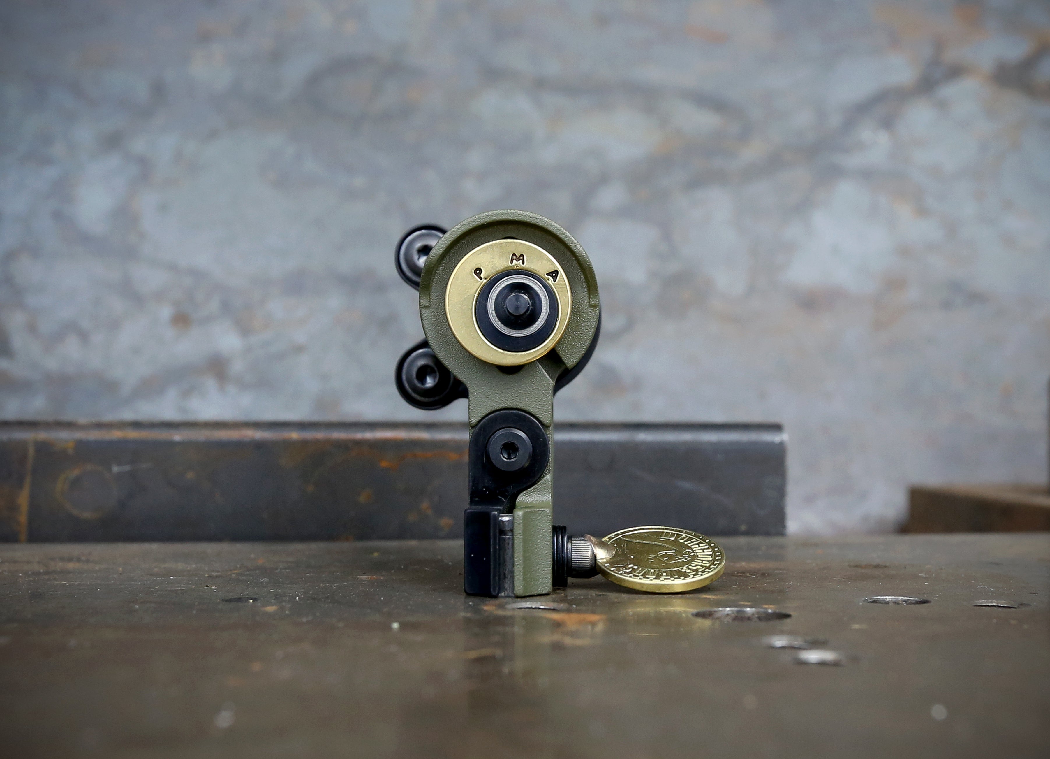 Limited Edition Mike Pike PMA Direct Drive Rotary Tool - Olive & Brass Finish | Perfect for DIY Projects, Jewelry Making & Woodworking
