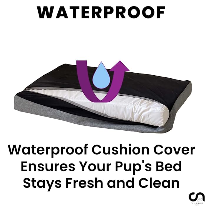Club Nine Pets Orthopedic Dog Bed for Large Dogs - Memory Foam Support, Waterproof Cover, Charcoal Gray - Perfect for Senior Pets & Joint Pain Relief - Ideal for Living Room, Bedroom, or Crate Use