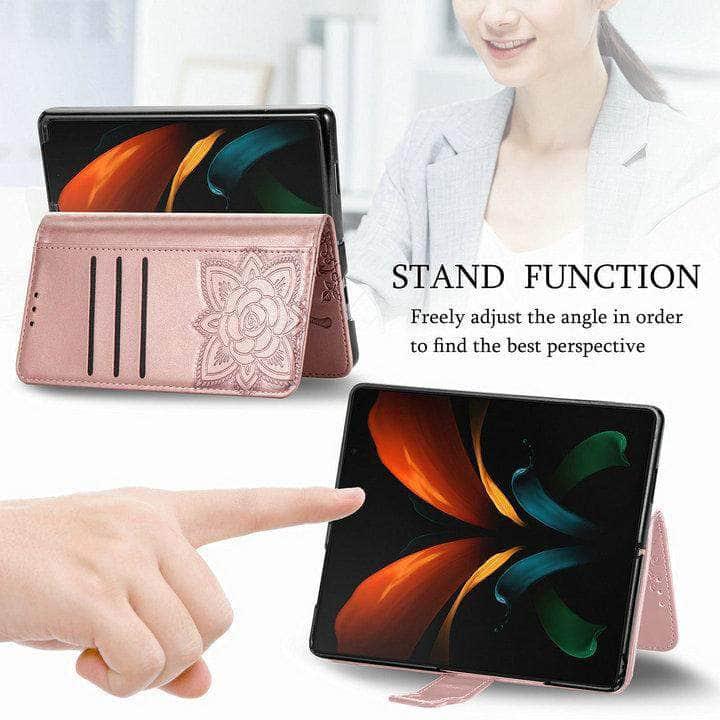 3D Butterfly Galaxy Z Fold 3 5G Wallet Case - Slim Protective Cover for Samsung Z Fold 3 - Stylish Phone Wallet with Card Slots - Perfect for Work, Travel and Everyday Use