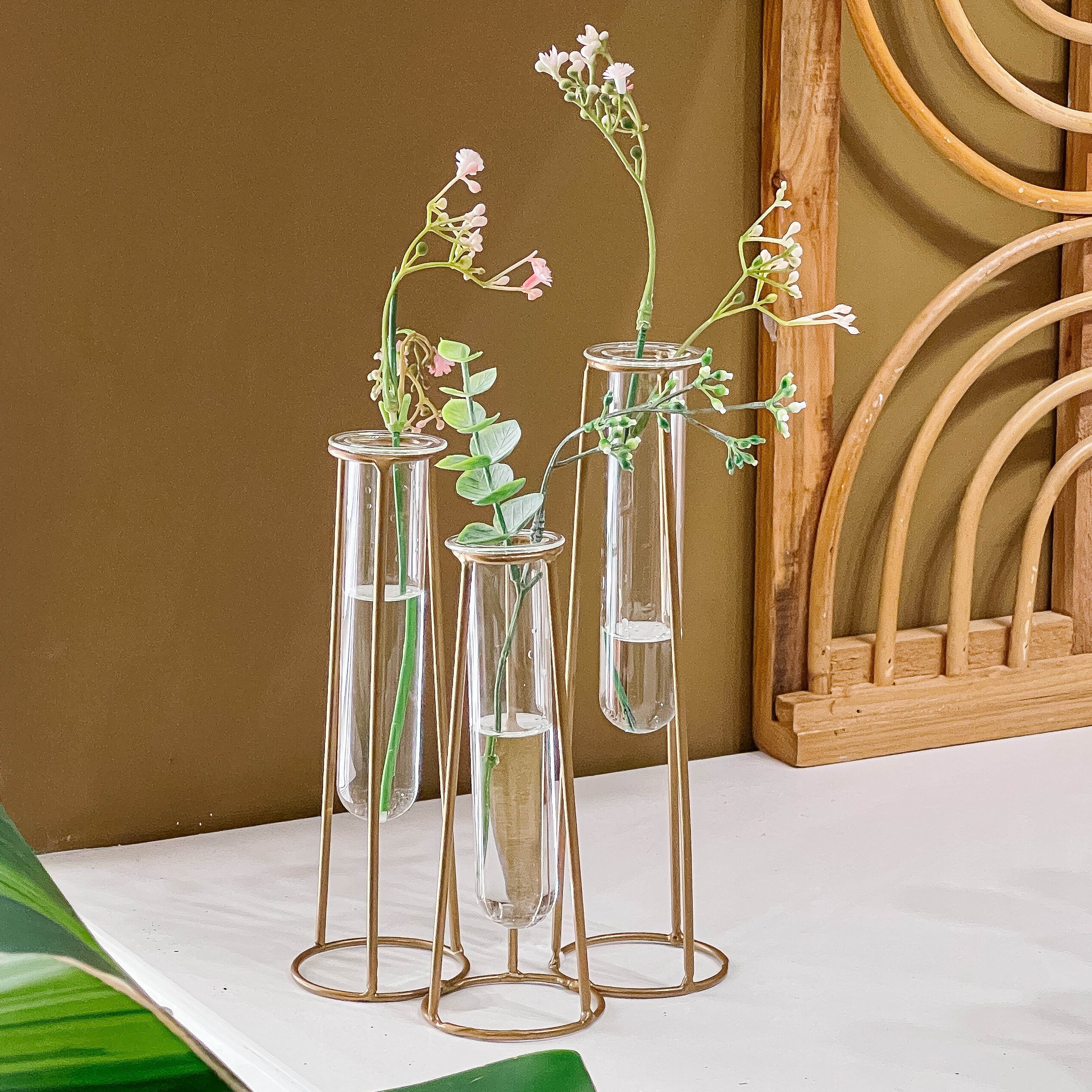 Glass Test Tube Flower Vase - 6 Pack Propagation Station for Plants, Herbs & Flowers | Perfect for Home Decor, Wedding Centerpieces & DIY Gardening Projects