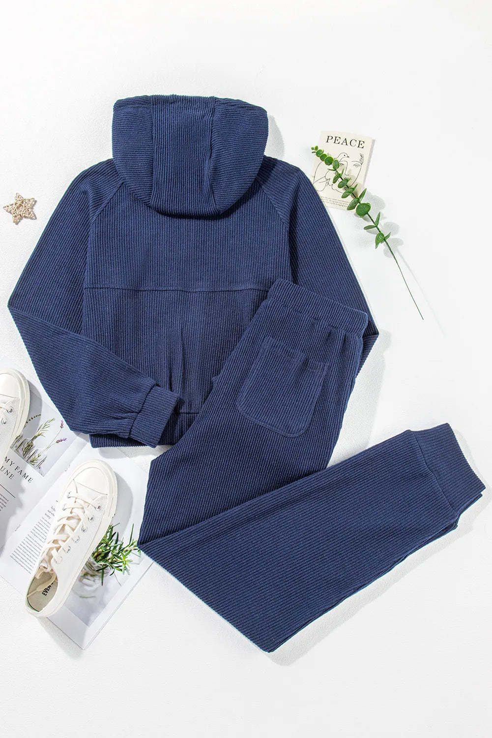 Men's/Women's Drawstring Half Zip Hoodie & Joggers Activewear Set - Lightweight Athletic Outfit for Gym, Running & Casual Wear