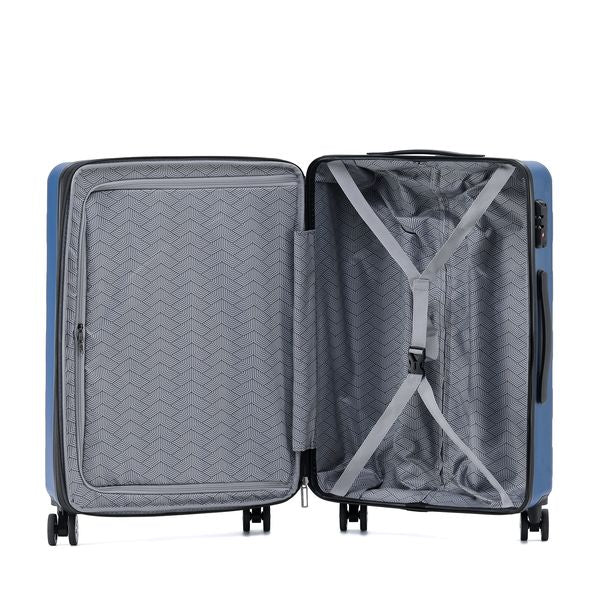 ALC250 3A VORTEX 3-Piece Luggage Set - Durable Spinner Suitcases with TSA Lock, Lightweight Blue Travel Luggage for Business Trips & Family Vacations