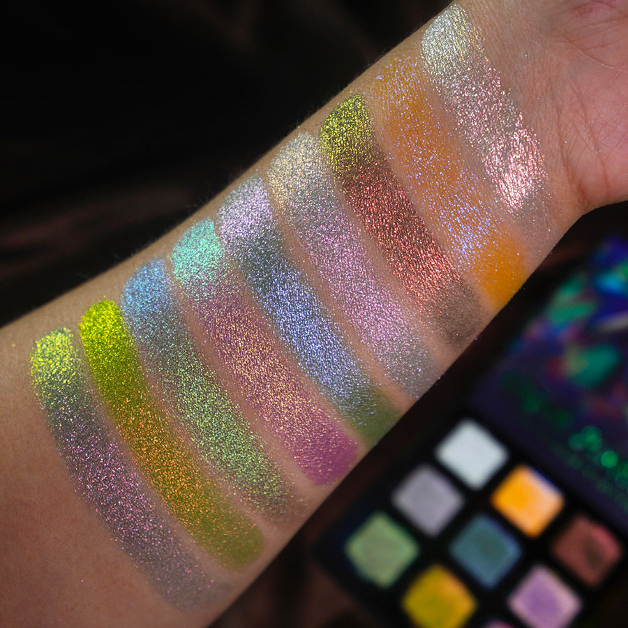 Badtothebrow Multichromatic Light Scattering Eyeshadow Palette - Vibrant Makeup for Party, Festival & Special Occasions