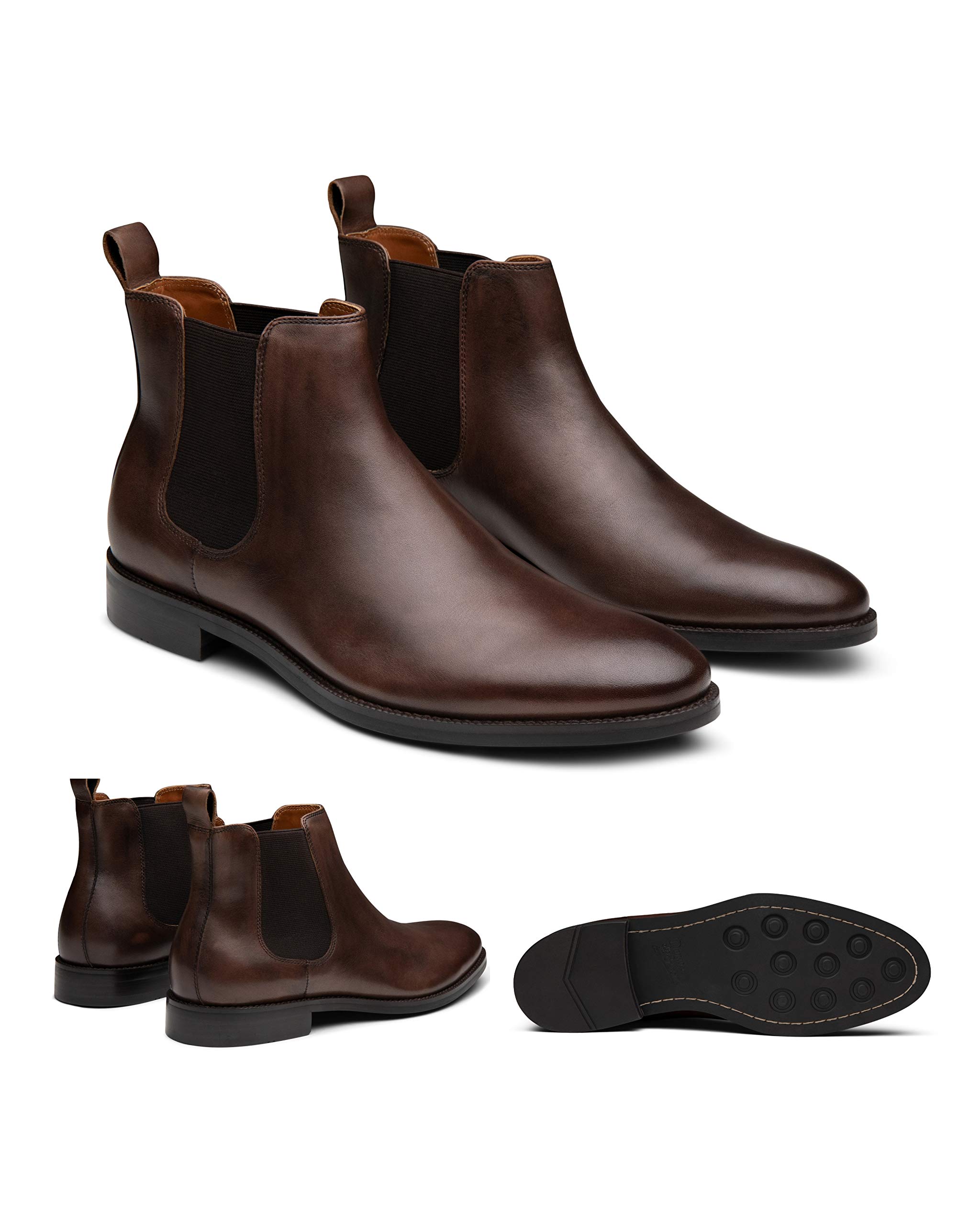 Dunross & Sons Men's Chelsea Boots - Jayden Dress Boots for Men | Comfortable Leather Boots for Work, Office & Casual Wear | Waterproof & Slip-Resistant