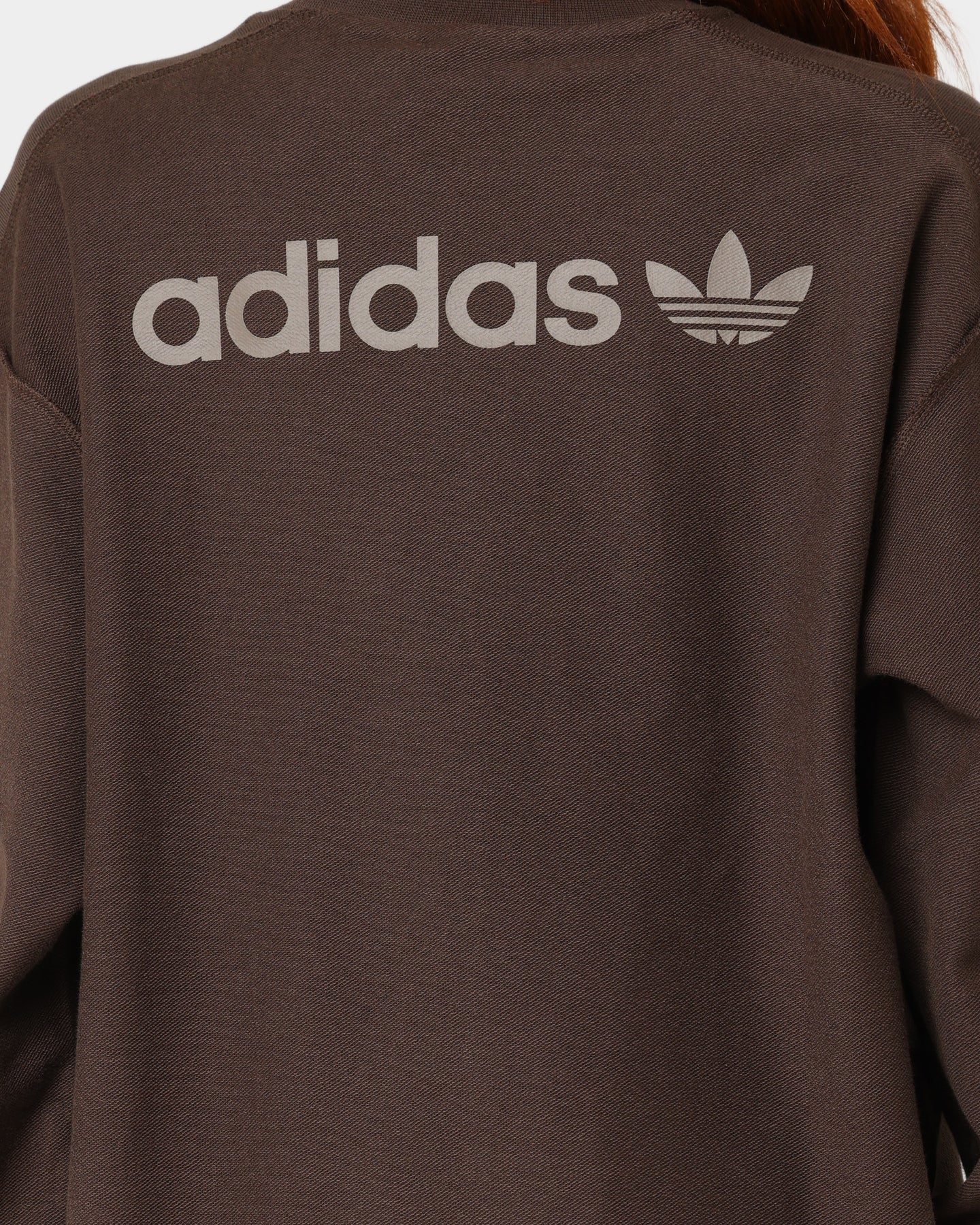 Adidas Loopback Crewneck Sweatshirt for Men - Soft Brown Cotton Pullover for Casual Wear & Street Style
