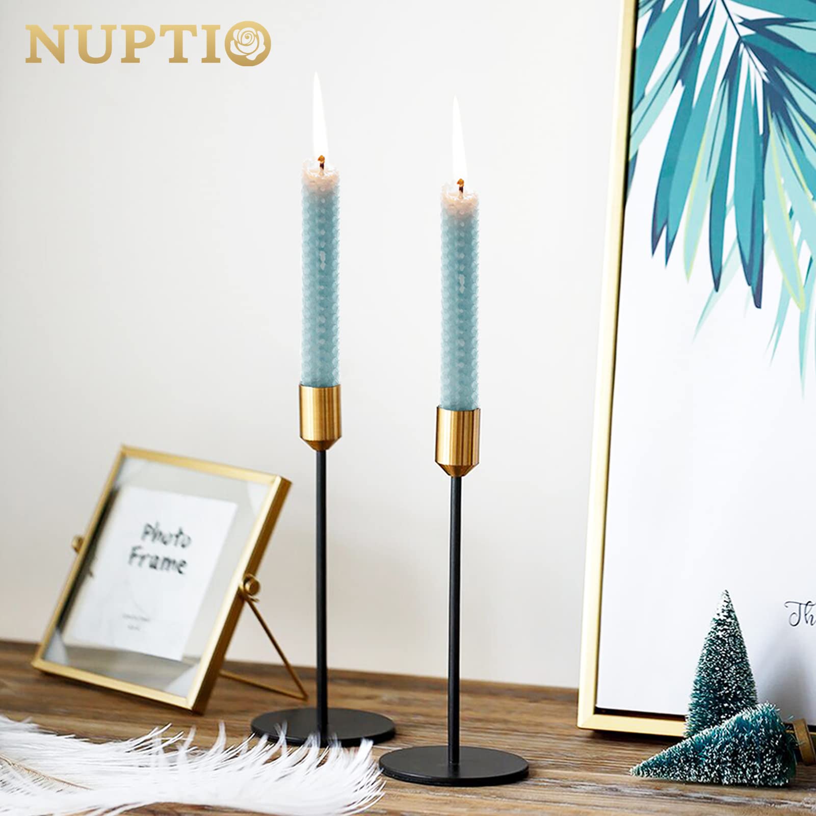 Elegant Single-Head Taper Candle Holder - Wedding & Dining Table Centerpiece Decor, Decorative Candlestick Holder for Romantic Ambiance (Set of 2) - Perfect for Wedding Receptions, Anniversary Dinners & Home Decor