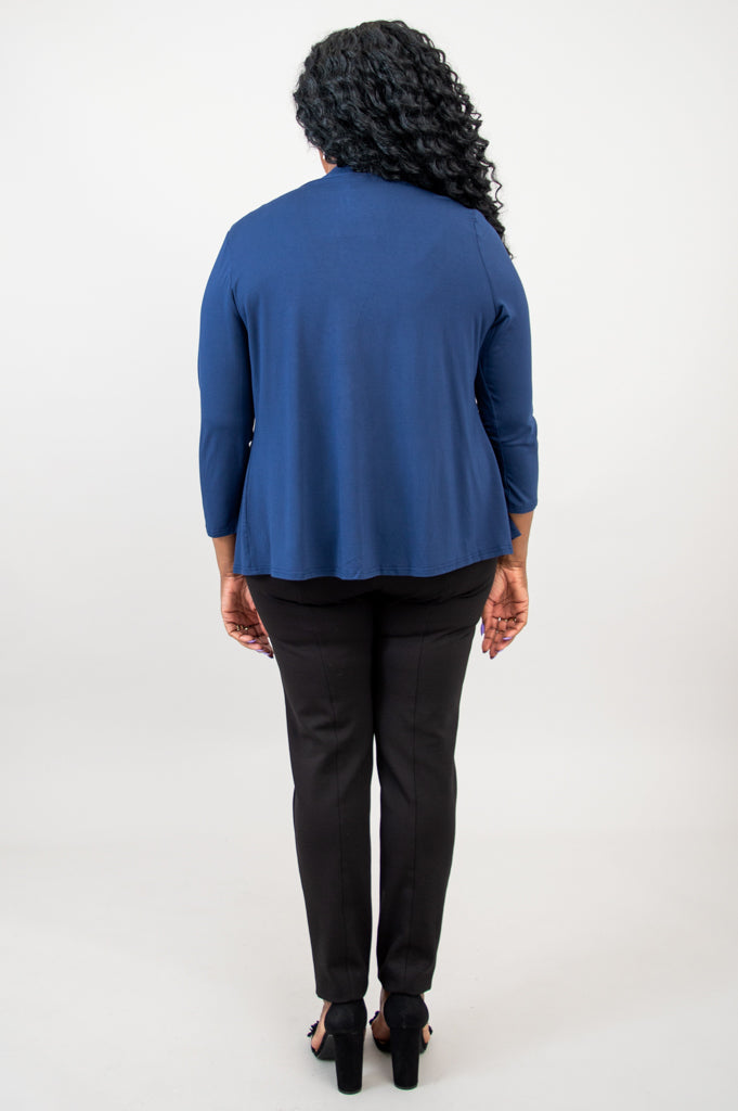 Kathy Jacket - Soft Bamboo Fabric Indigo Blue Women's Lightweight Jacket for Casual Wear & Outdoor Activities