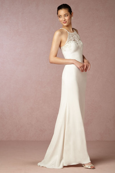 Badgley Mischka Julianne Wedding Gown - Elegant Lace Bridal Dress for Beach, Church & Formal Ceremonies