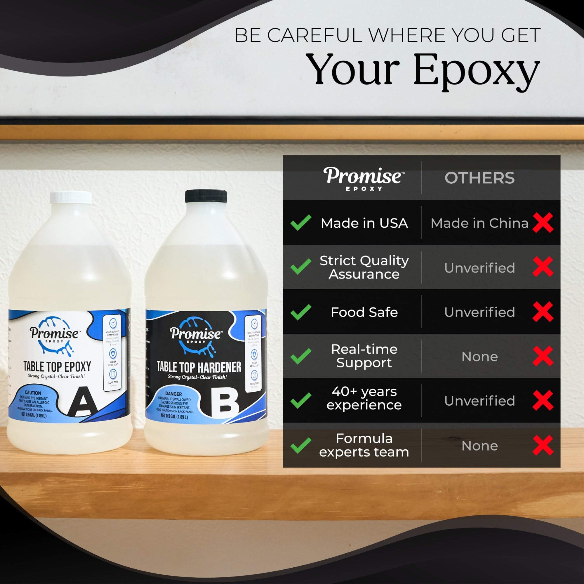 Premium Epoxy Resin Kit 16 oz - Crystal Clear, UV Resistant, Self-Leveling, Food Safe for Table Tops, Wood Casting, Jewelry Making | DIY Arts & Crafts, Resin Molds, Mica Powder & Alcohol Ink Projects | Perfect for Countertops, River Tables, Geode Art & Resin Jewelry