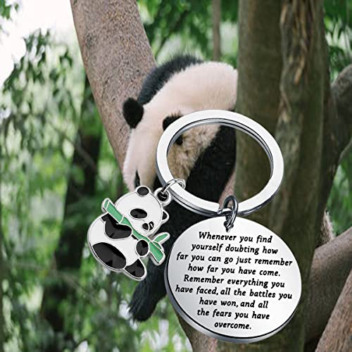 Funny Panda Keychain - Cute Panda Bear Keyring for Women & Girls - Inspirational Gift for Friends, Family & Coworkers - Perfect for Backpacks, Purses & Keychains