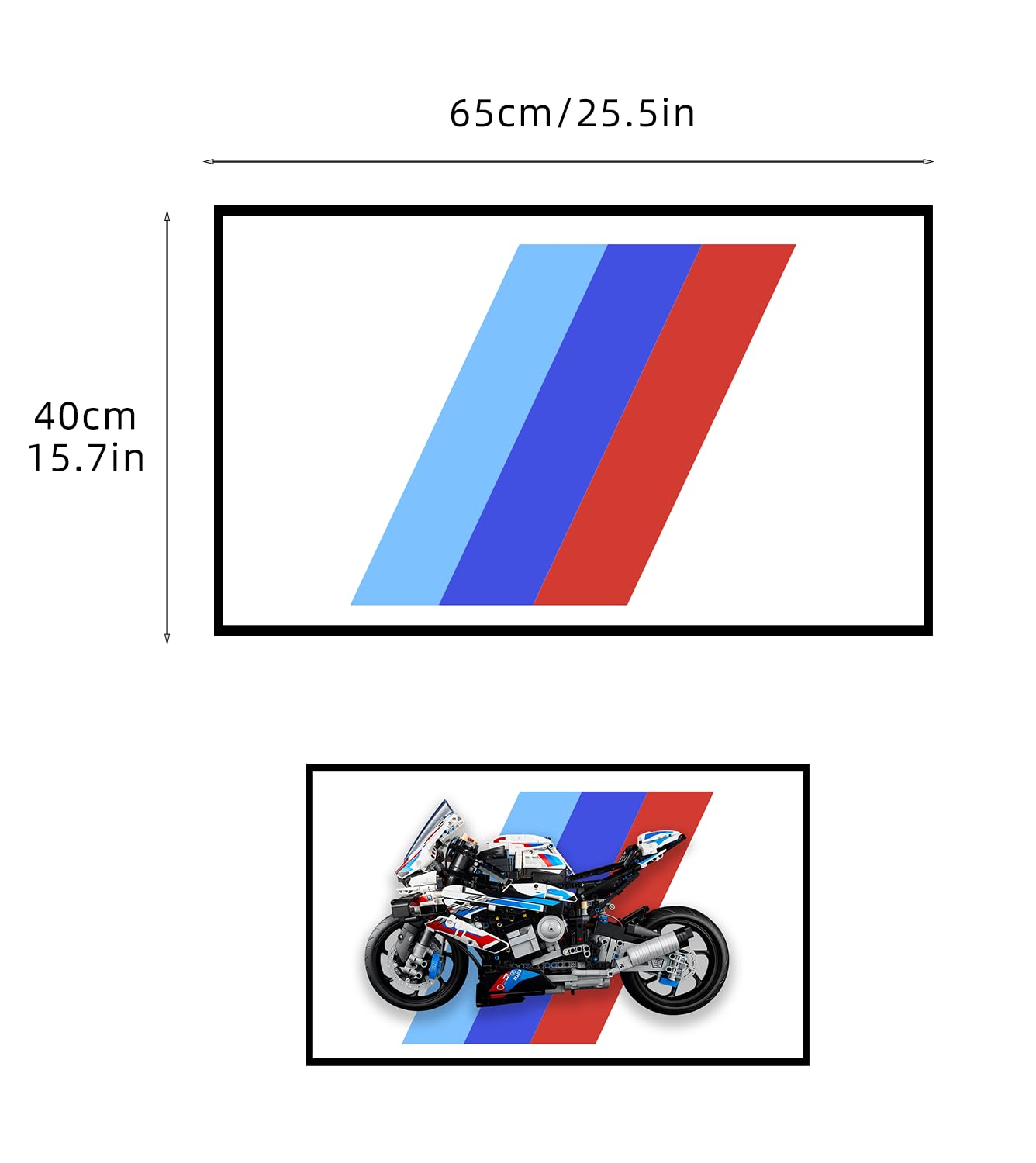 **LEGO Technic BMW M 1000 RR 42130 Motorcycle Model Kit - Wall Mount Display Panel for Adult Collectors, Building Blocks Enthusiasts & LEGO Lovers - Perfect for Home Office, Man Cave & Gift Giving**