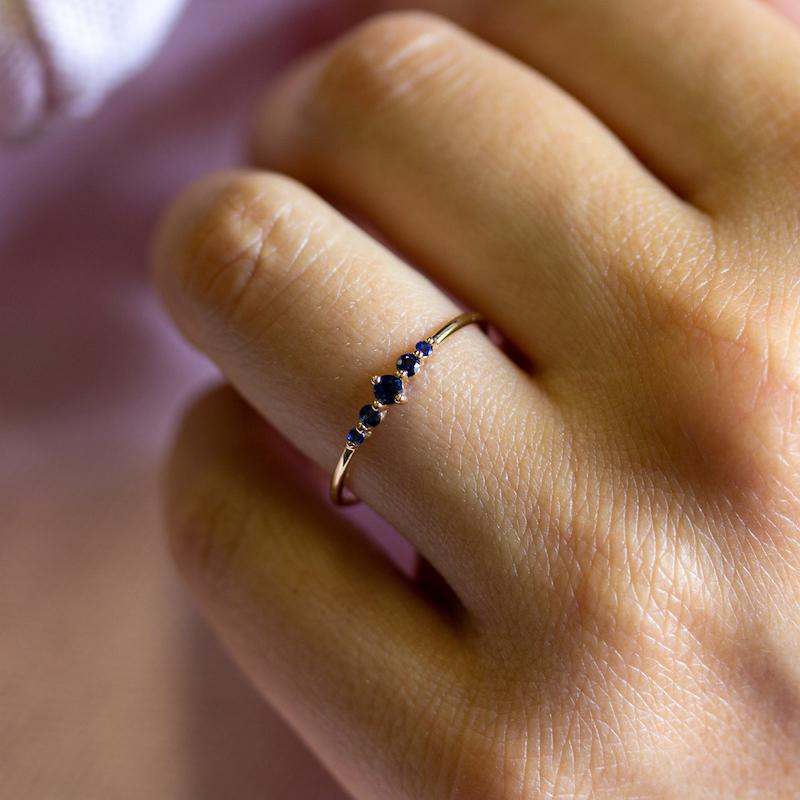Elegant Sapphire Oceana Ring – Genuine Blue Sapphire & Sterling Silver Jewelry for Women – Perfect for Weddings, Anniversaries & Special Occasions