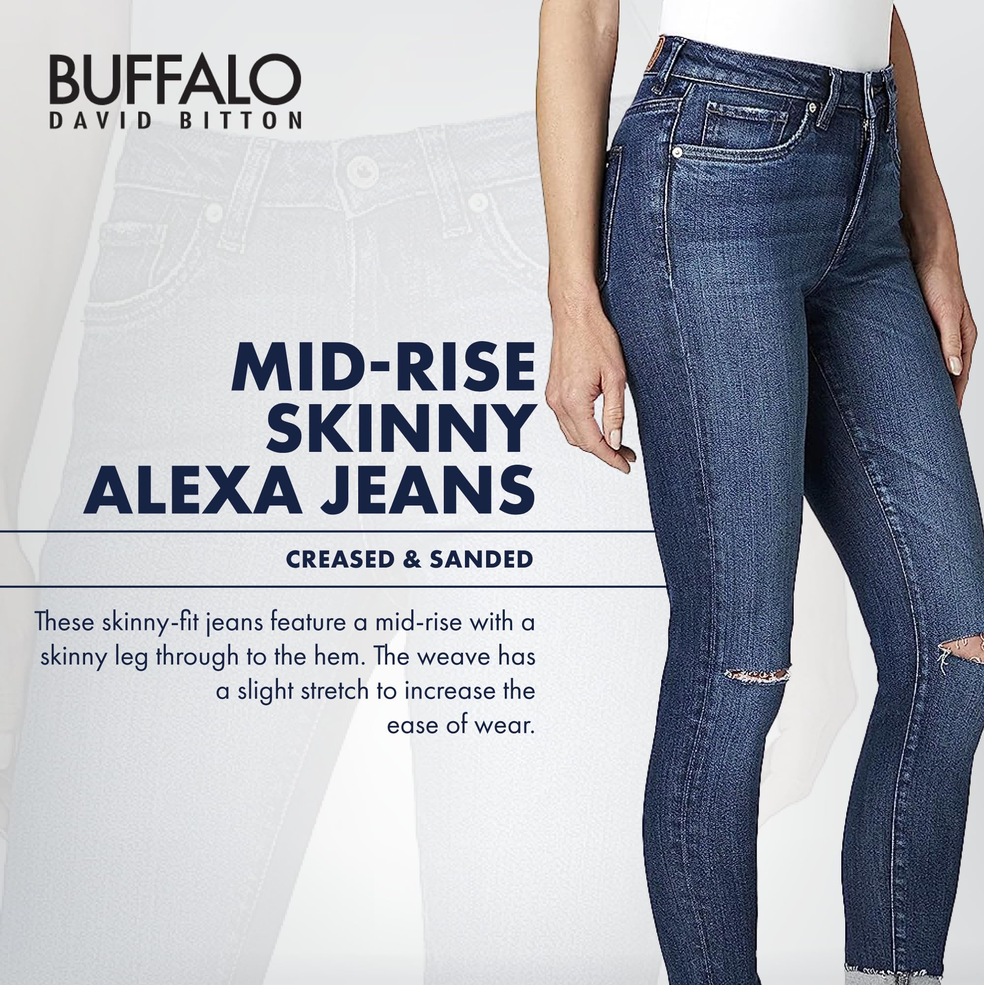 Buffalo David Bitton Women's Skinny Jeans - Stretch Denim Pants for Slim Fit & Comfort | Perfect for Casual Wear, Office & Night Out