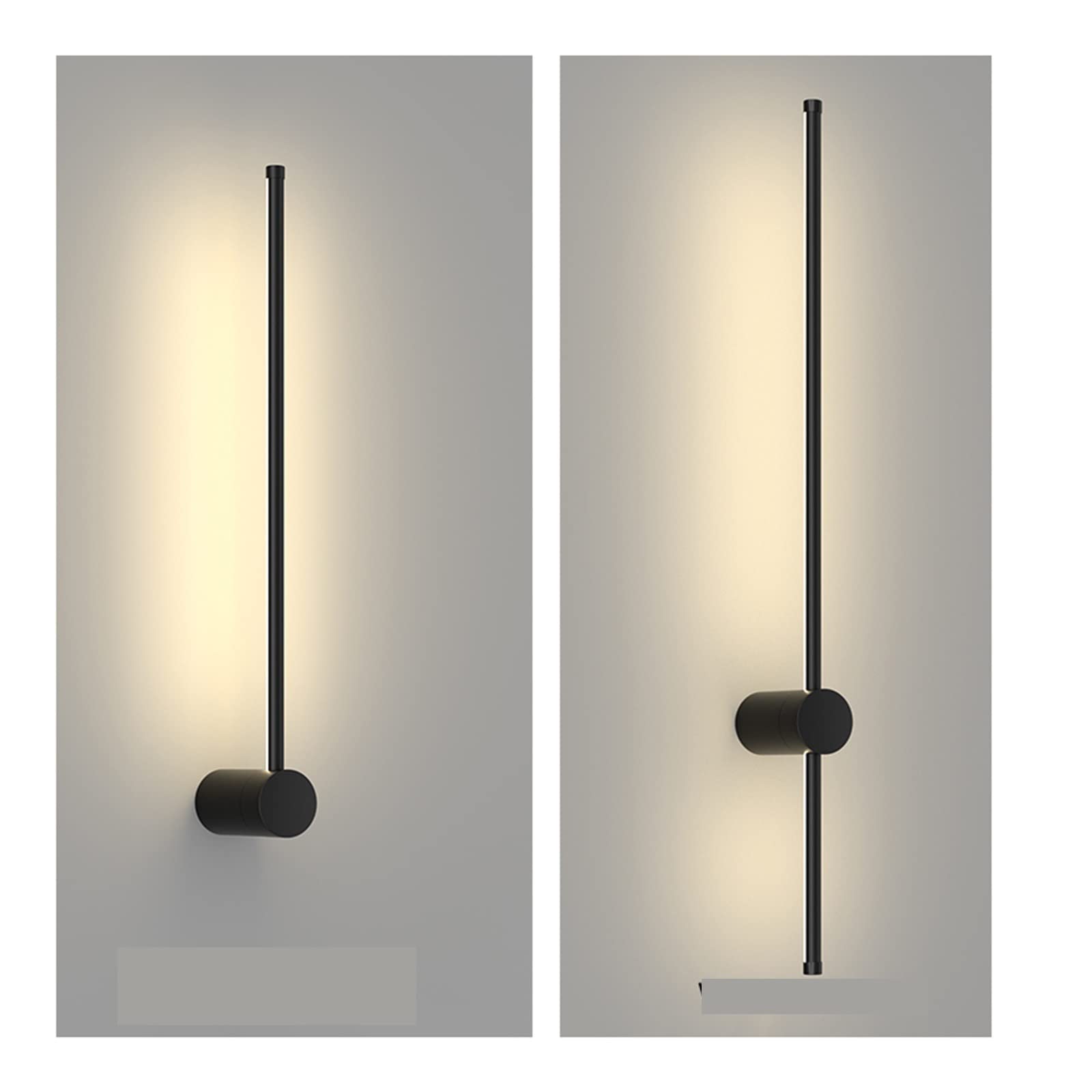 Modern Black & White Wall Lamps - Sleek Indoor Lighting for Living Room, Bedroom, Study & Hallway | Dimmable LED Sconces for Bedside, Corridor & Parlor Ambience