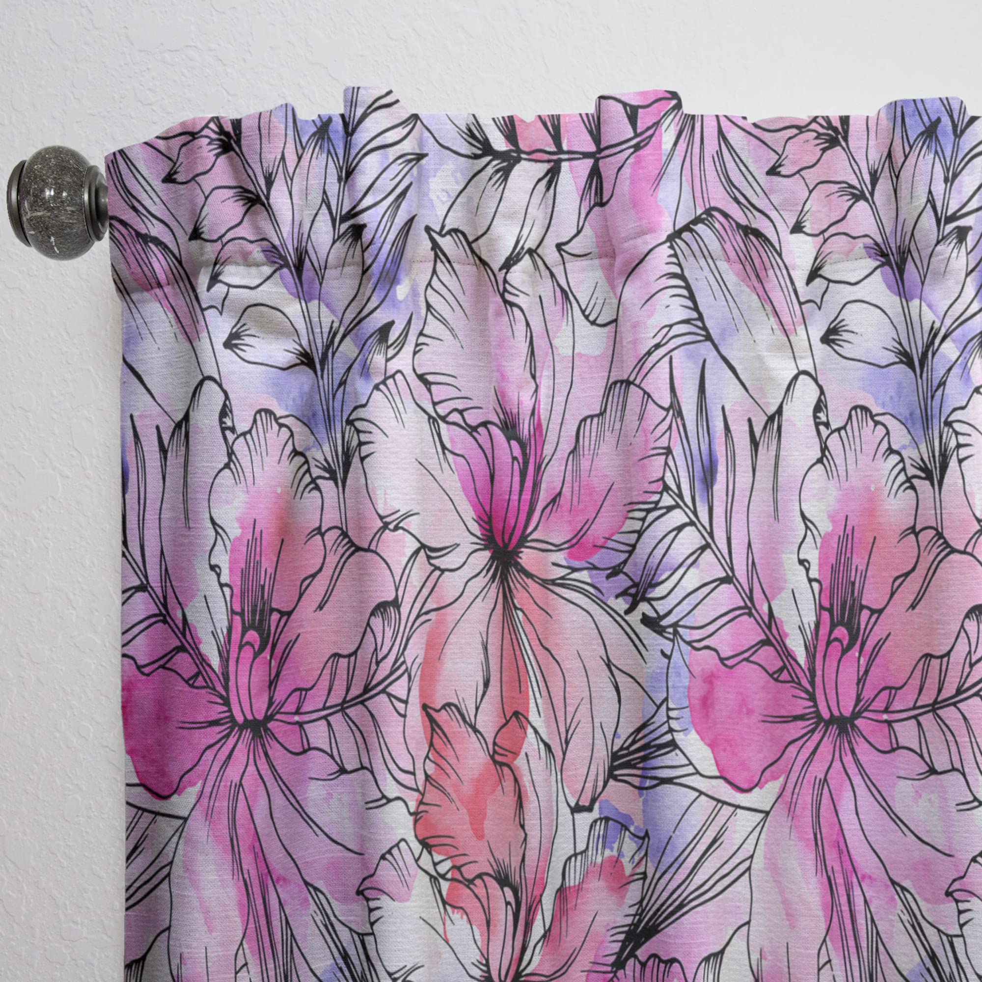 Floral Pattern Thermal Insulated Curtains for Bedroom & Living Room - 52x108 Single Panel Window Drapes - Perfect for Home Decor, Privacy & Energy Efficiency