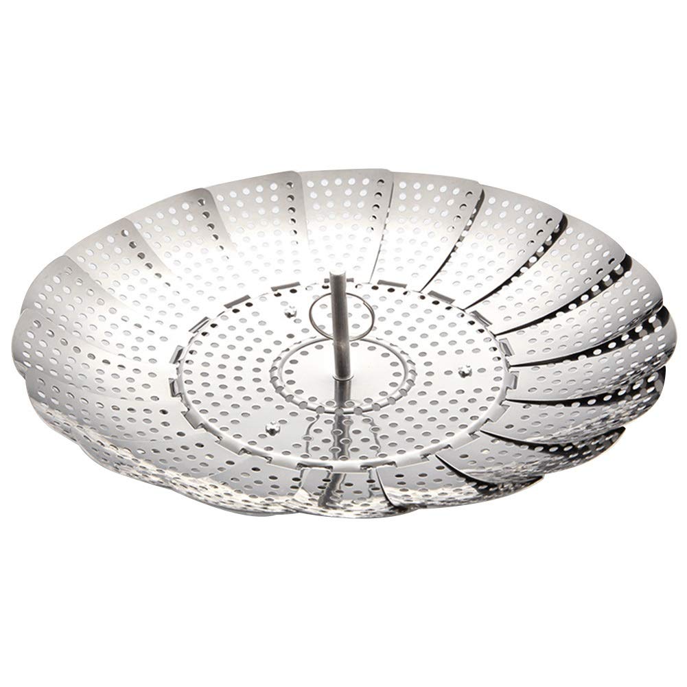 Expandable Stainless Steel Food Steamer Basket - Collapsible Mesh Strainer for Vegetables, Dumplings & Seafood | Perfect for Cooking, Blanching & Draining in Pots, Woks & Instant Pots