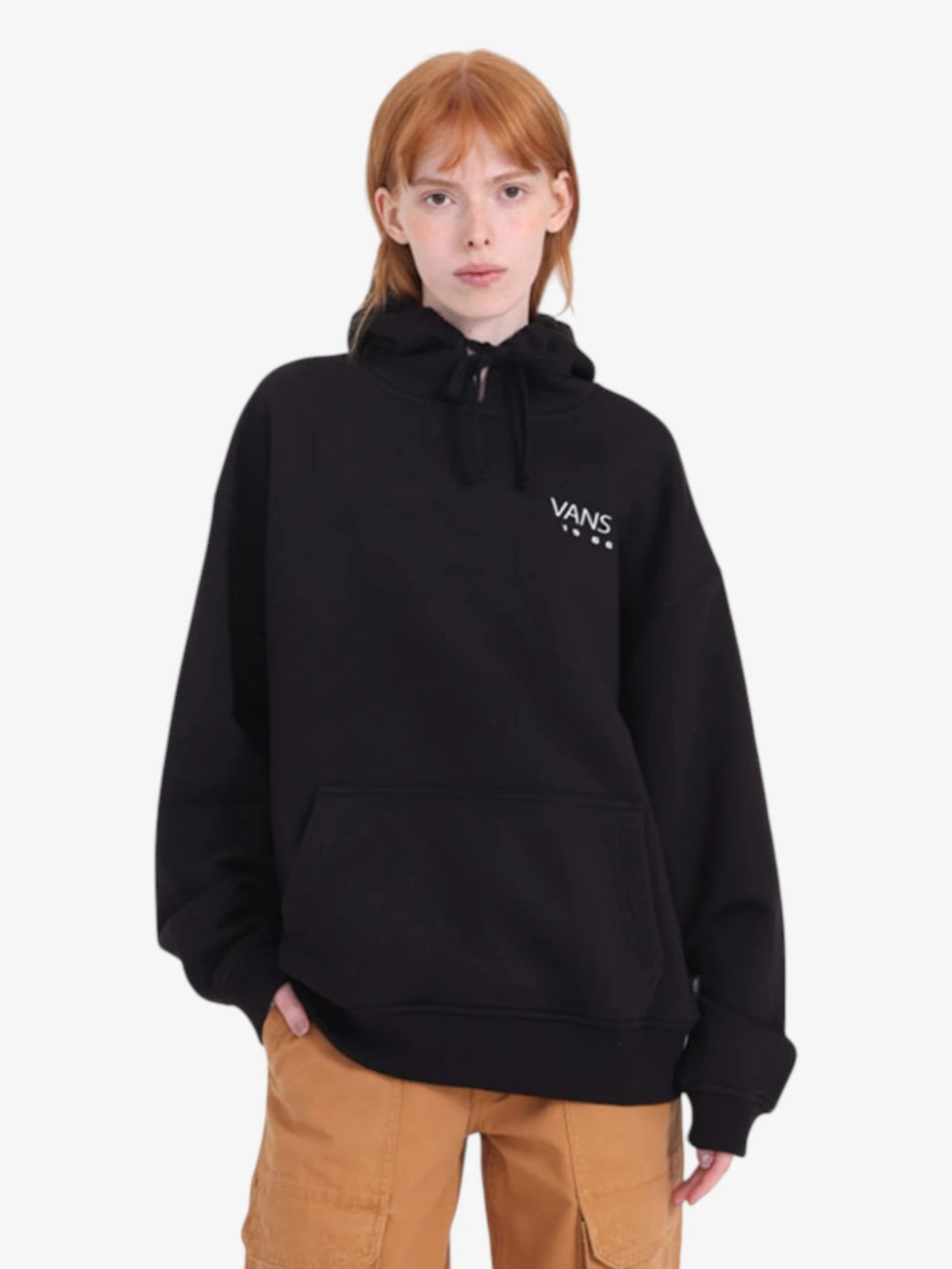 Vans Women's Oversized Black Hoodie - Cozy & Stylish Pullover for Casual Wear, Street Fashion & Everyday Comfort