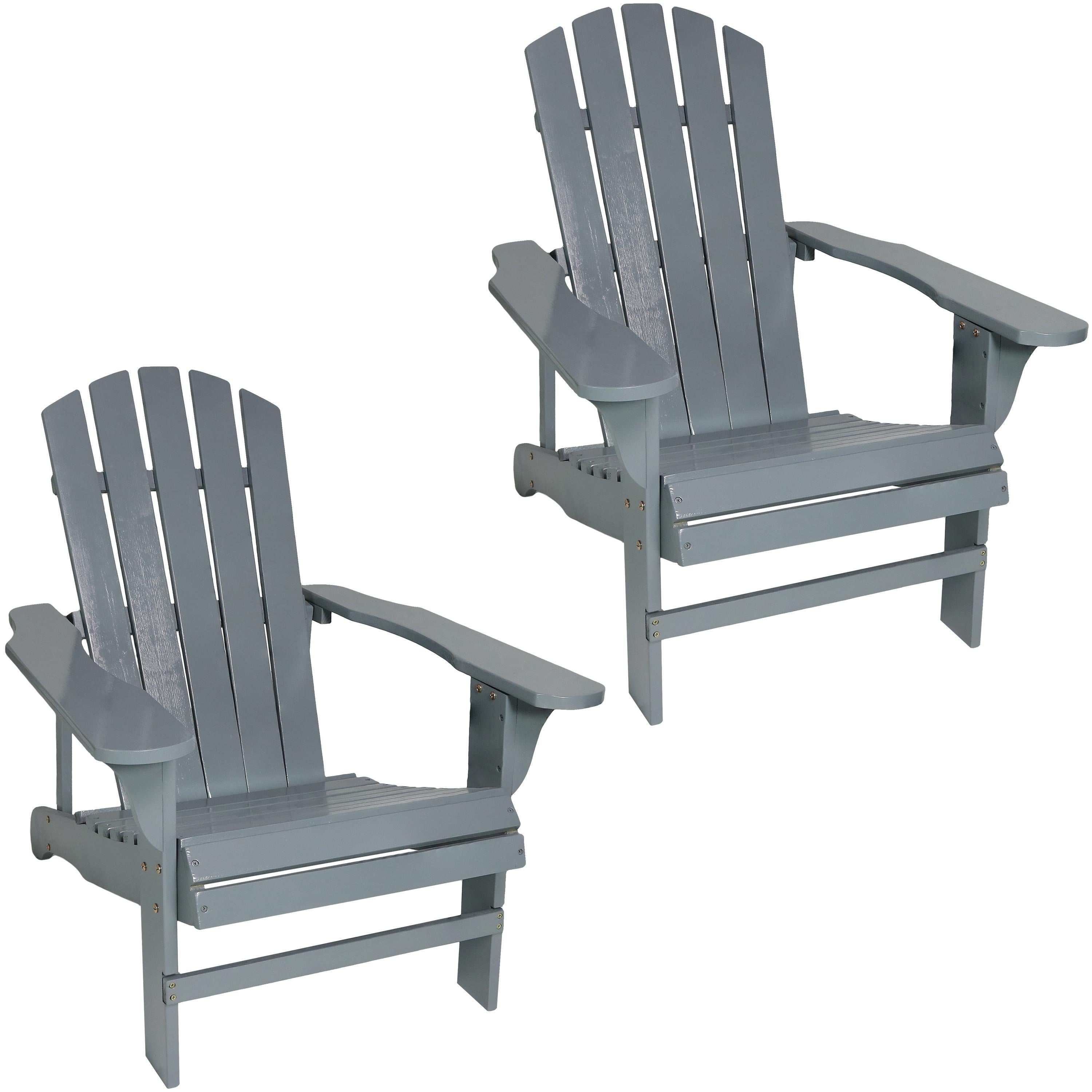 Premium Sunnydaze Coastal Bliss Wooden Adirondack Chair - Outdoor Patio Furniture for Beach, Poolside & Garden Relaxation - Weather-Resistant & Comfortable Lounge Seating