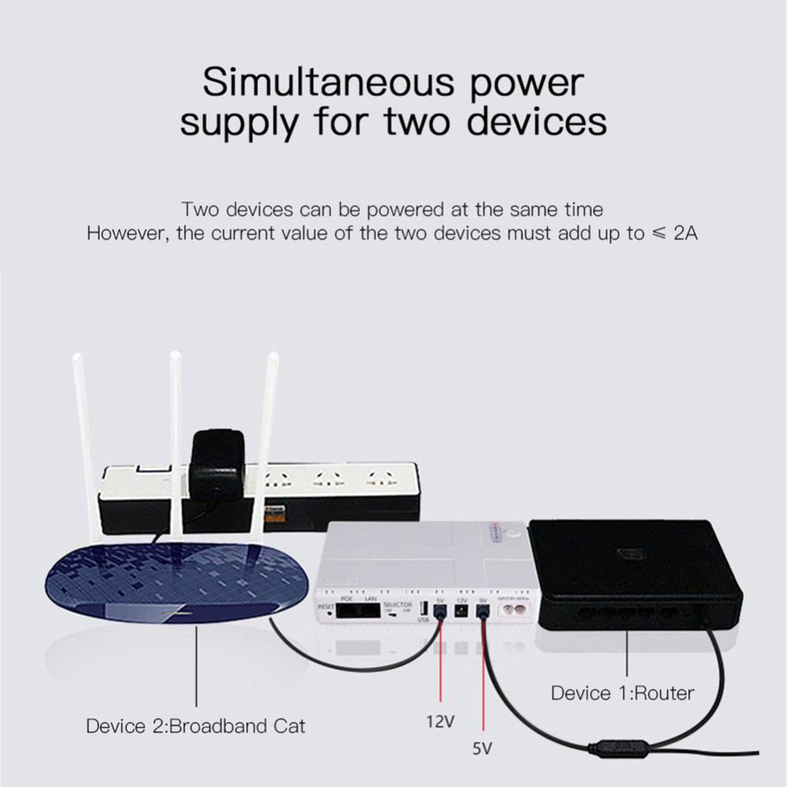 Portable UPS Battery Backup with USB & Speaker Output - Uninterruptible Power Supply for Modem, LED Lights & Electronics | Emergency Power for Home Office, Networking & Outdoor Use