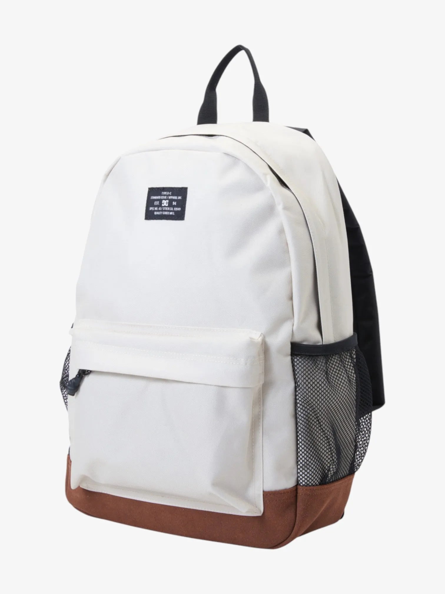 DC Backsider Core 4 Backpack - Beige & Black Logo - Stylish Laptop Bag for School, College, Travel & Outdoor Adventures