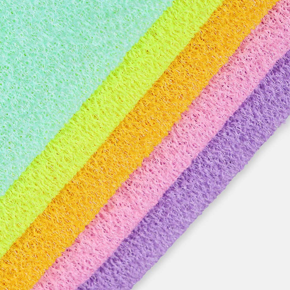 Healifty 5Pcs Exfoliating Washcloth Set - Soft Bath Towel & Body Scrubber for Smooth Skin - Korean & Japanese Style Beauty Accessories - Perfect for Salon, Spa, Home Use & Gift Giving