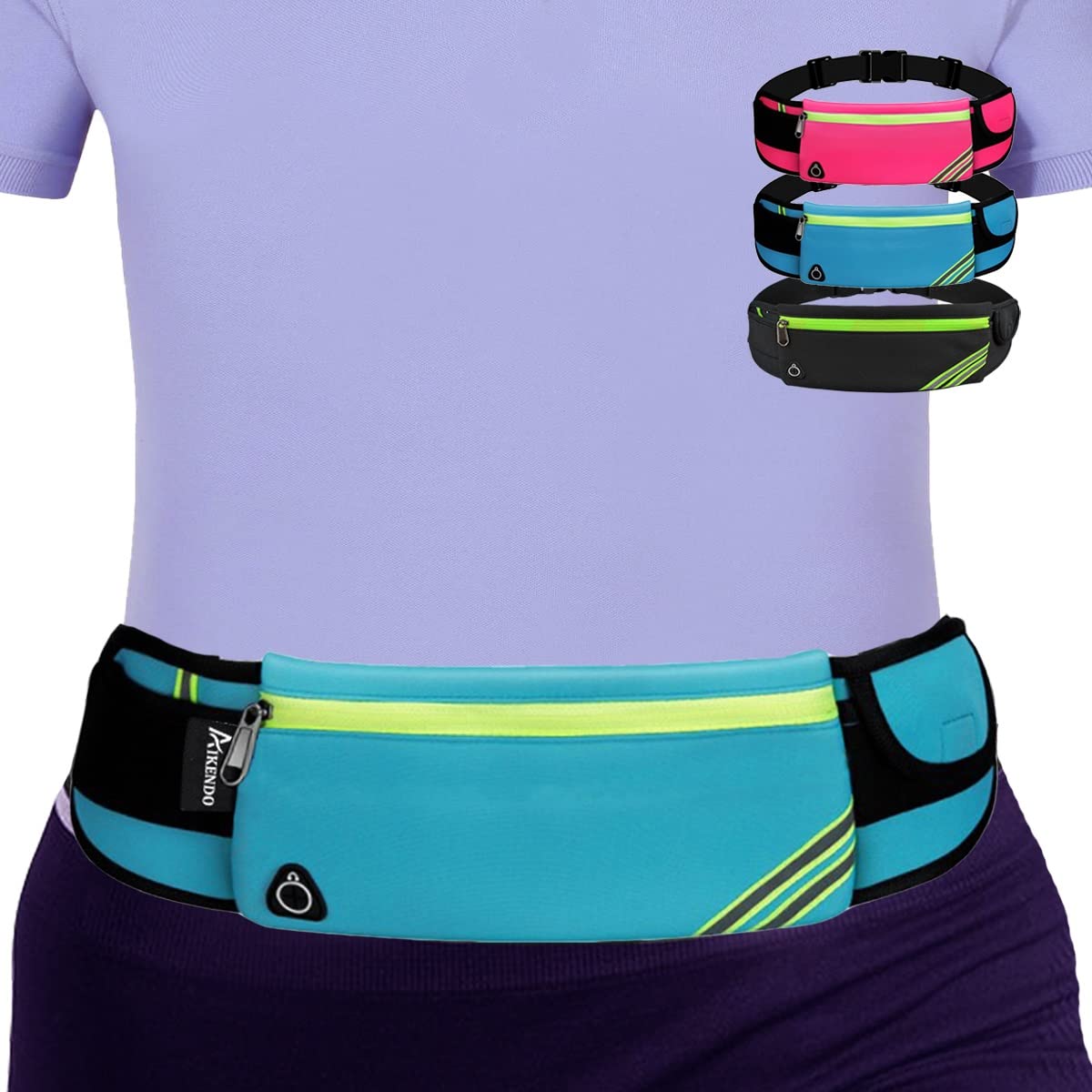 Running Belt Waist Pack - Waterproof Sports Fanny Pack for Phone & Essentials - Adjustable Gym Fitness Belt for Men & Women - Ideal for Jogging, Hiking & Workouts (Blue)