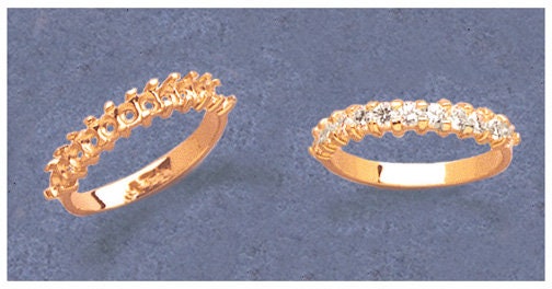 Solid Sterling Silver or 14kt Gold Women's Anniversary Pre-Notched Blank Ring - 2.5mm Round Size 7 (Setting 163 425/143 425) - Perfect for Engagements, Weddings & Special Occasions