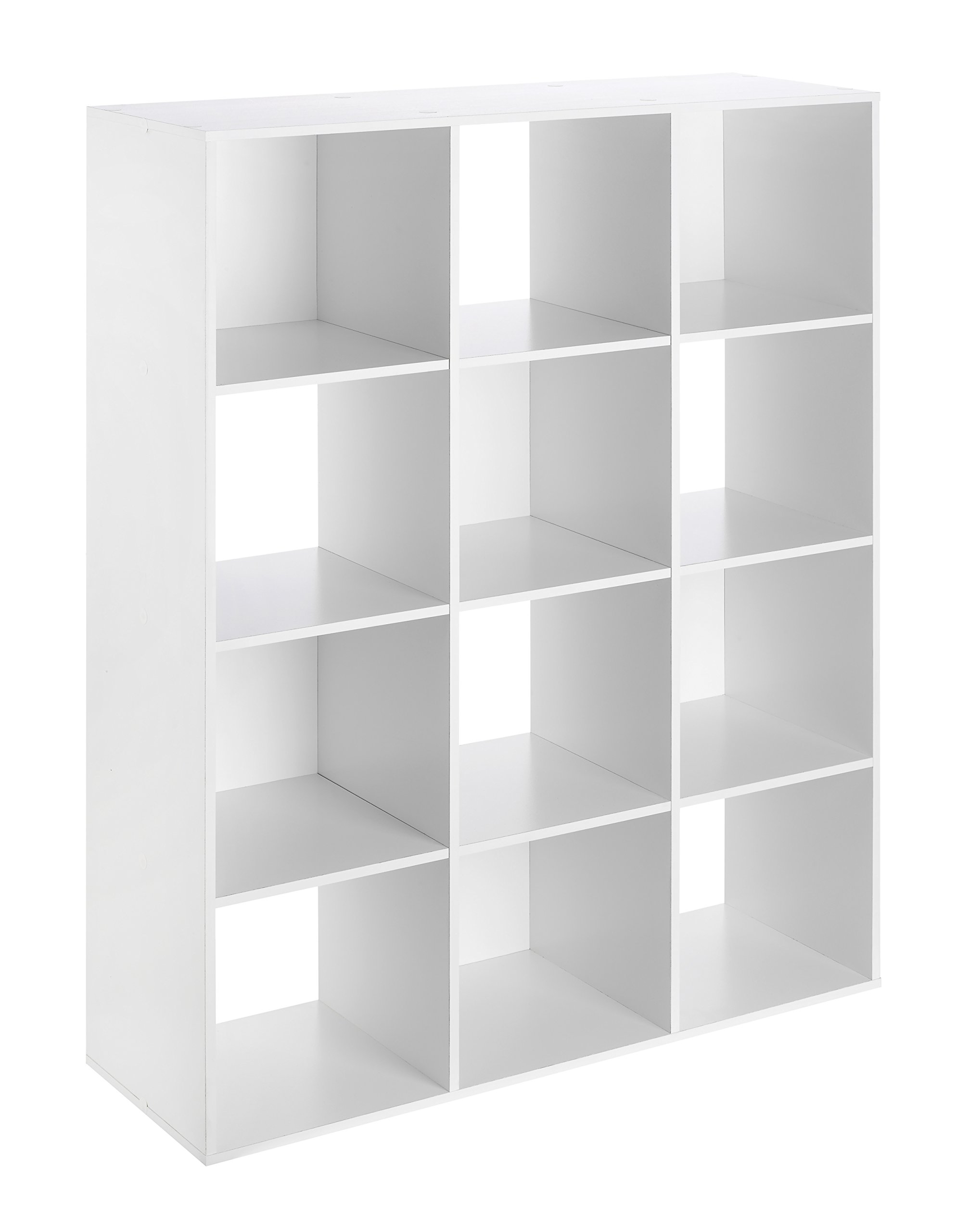 Whitmor 12-Cube Storage Organizer Shelf Unit - White | Stackable Closet & Home Organization for Bedroom, Living Room, Office