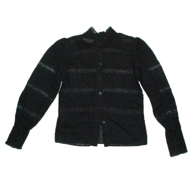 ISABEL MARANT ETOILE Ria High Neck Lace Blouse - Women's Elegant Black Lace Top Size US 4 (S) for Party, Wedding & Evening Occasions