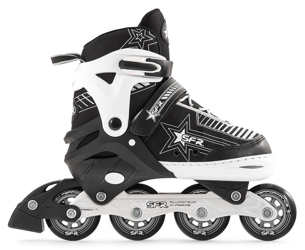 SFR Pulsar Adjustable Kids Inline Skates for Boys & Girls - Silver Rollerblades for Outdoor & Indoor Skating, Fitness & Fun Activities