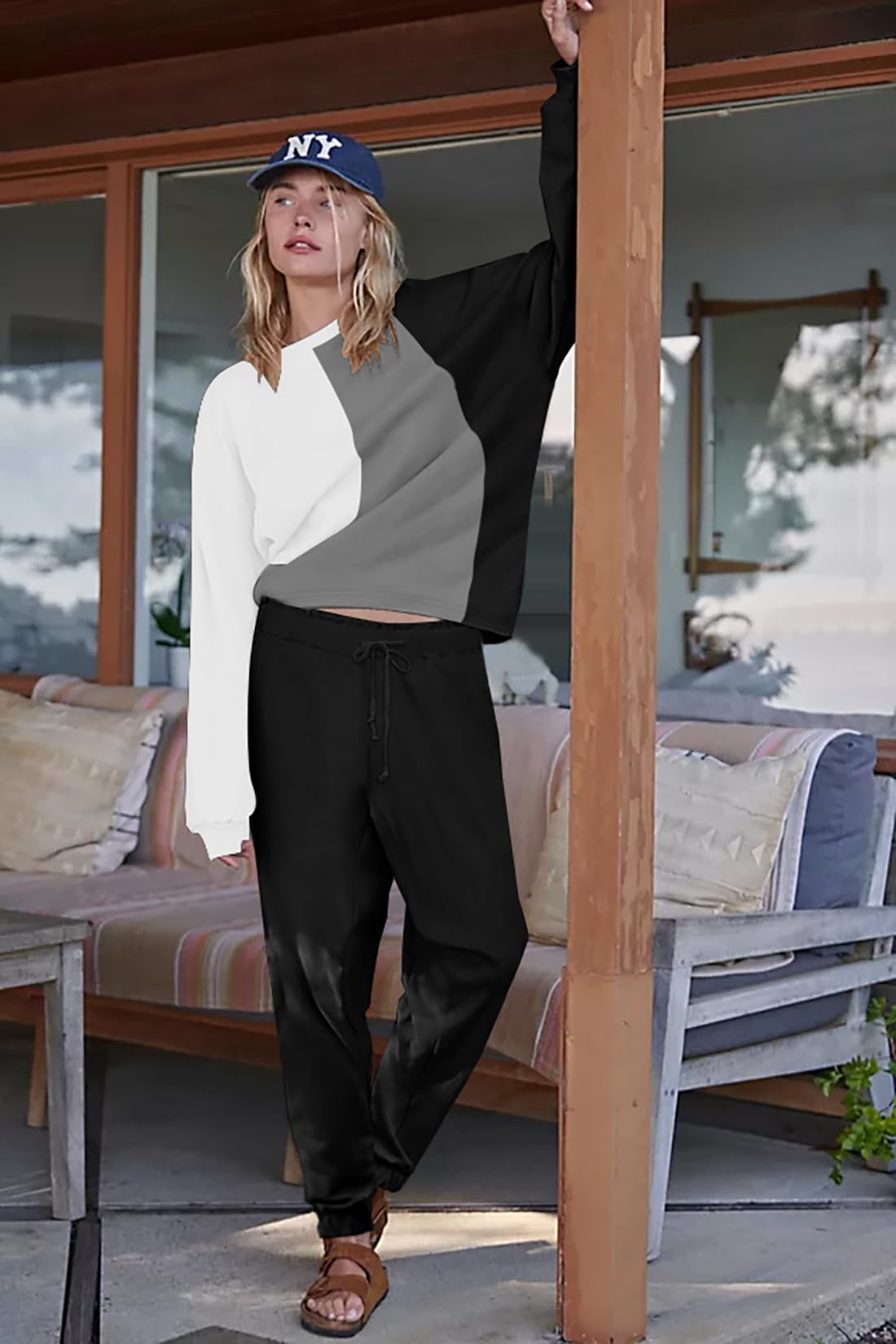 ETCYY Women's 2-Piece Lounge Set - Soft Sweatsuit with Long Pants for Yoga, Workout & Home Relaxation | Comfortable Athletic Tracksuit for Casual Wear & Gym