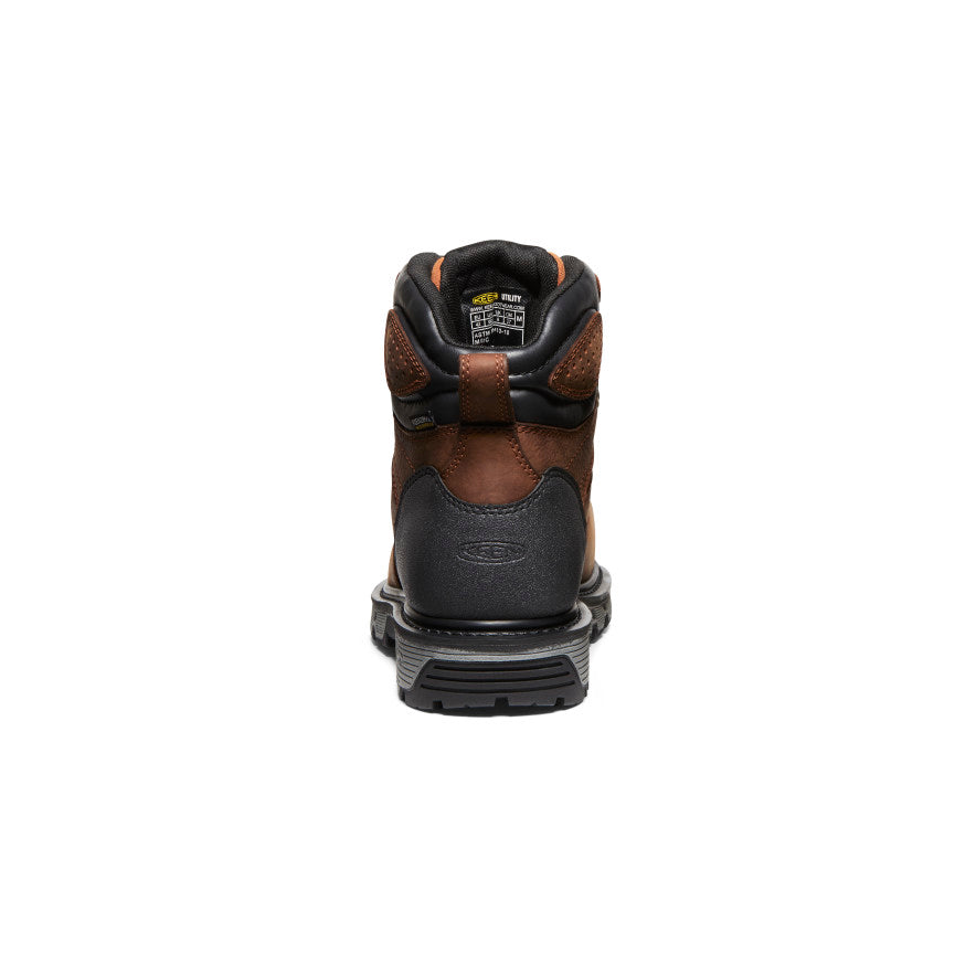 **Men's Camden 6 Waterproof Work Boot with Carbon Toe - Leather Brown/Black - Durable & Comfortable for Construction, Hiking & Outdoor Work**