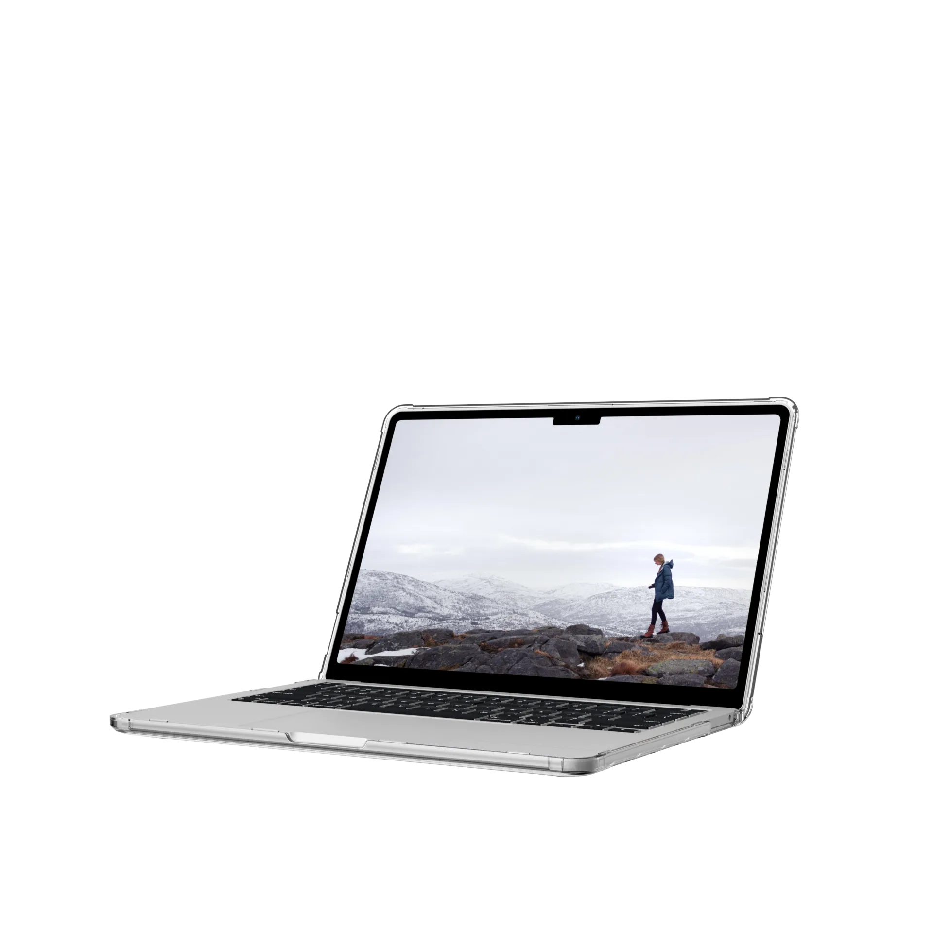 UAG U Lucent Protective Case for MacBook Pro 13-inch M2 (2022 Model) - Ice/Black | Slim Lightweight Cover for Work, Travel & Everyday Use
