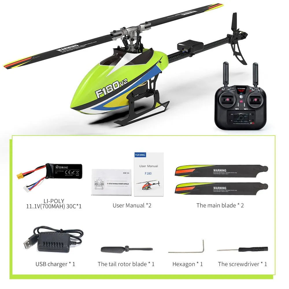 Yuxiang F180 V2 GPS Stabilized Flybarless Direct Drive FPV RC Helicopter with One Key Return - Professional Drone for Aerial Photography, Racing & Outdoor Adventure