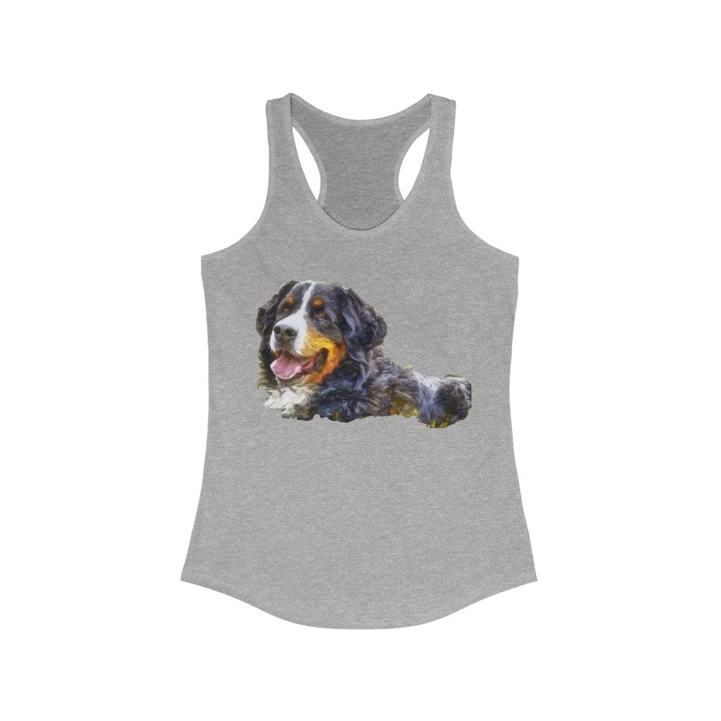 Bernese Mountain Dog Women's Racerback Tank Top - Cute Dog Lover Apparel by Doggylips™ - Perfect for Casual Wear, Dog Walks & Outdoor Activities