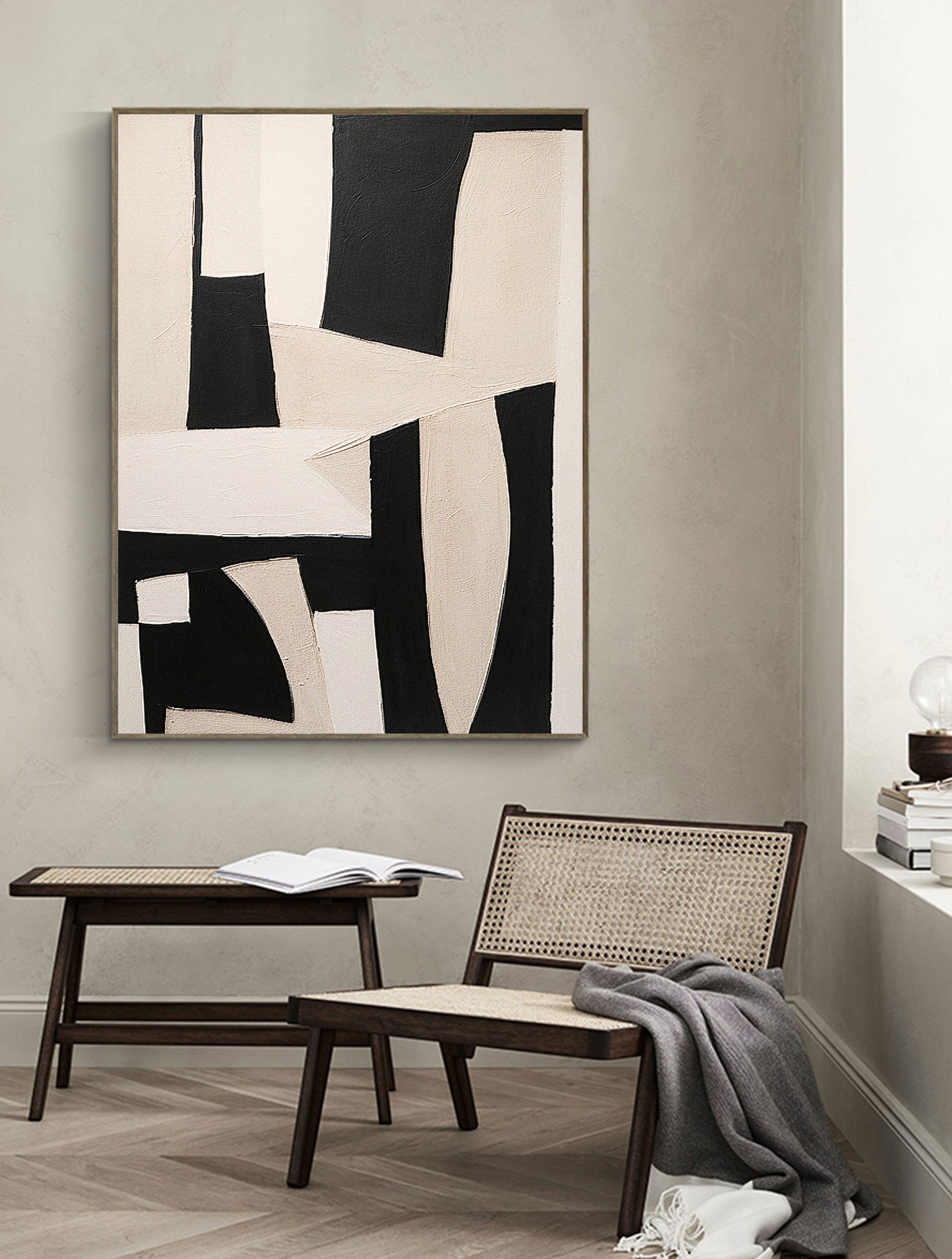 Beige & Brown Abstract Wall Art Print #BB042 - Modern Home Decor for Living Room, Bedroom & Office