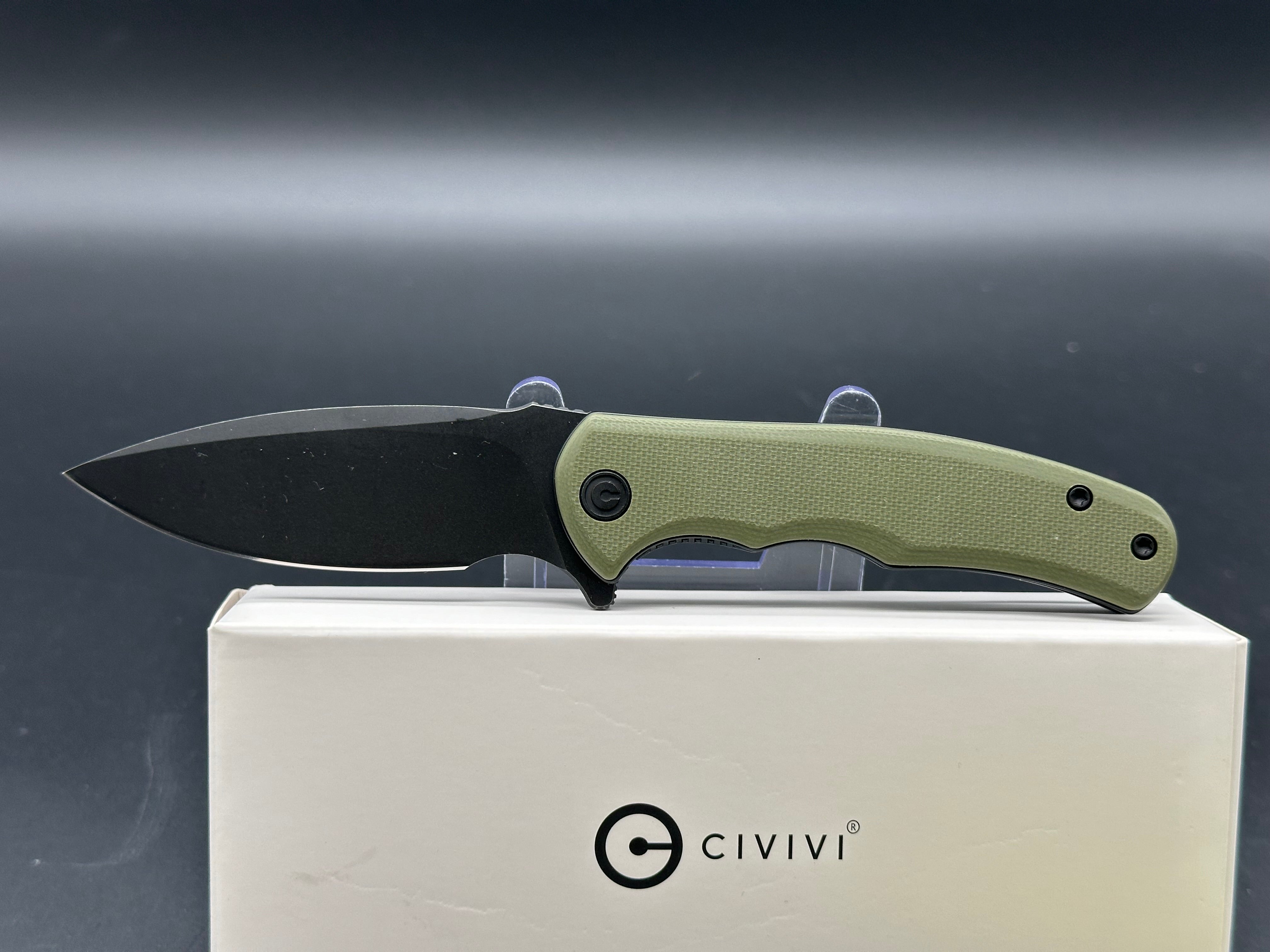 CIVIVI Mini Praxis Flipper Liner Lock Pocket Knife - OD Green G10 Handle - EDC Folding Knife for Camping, Hiking & Everyday Carry