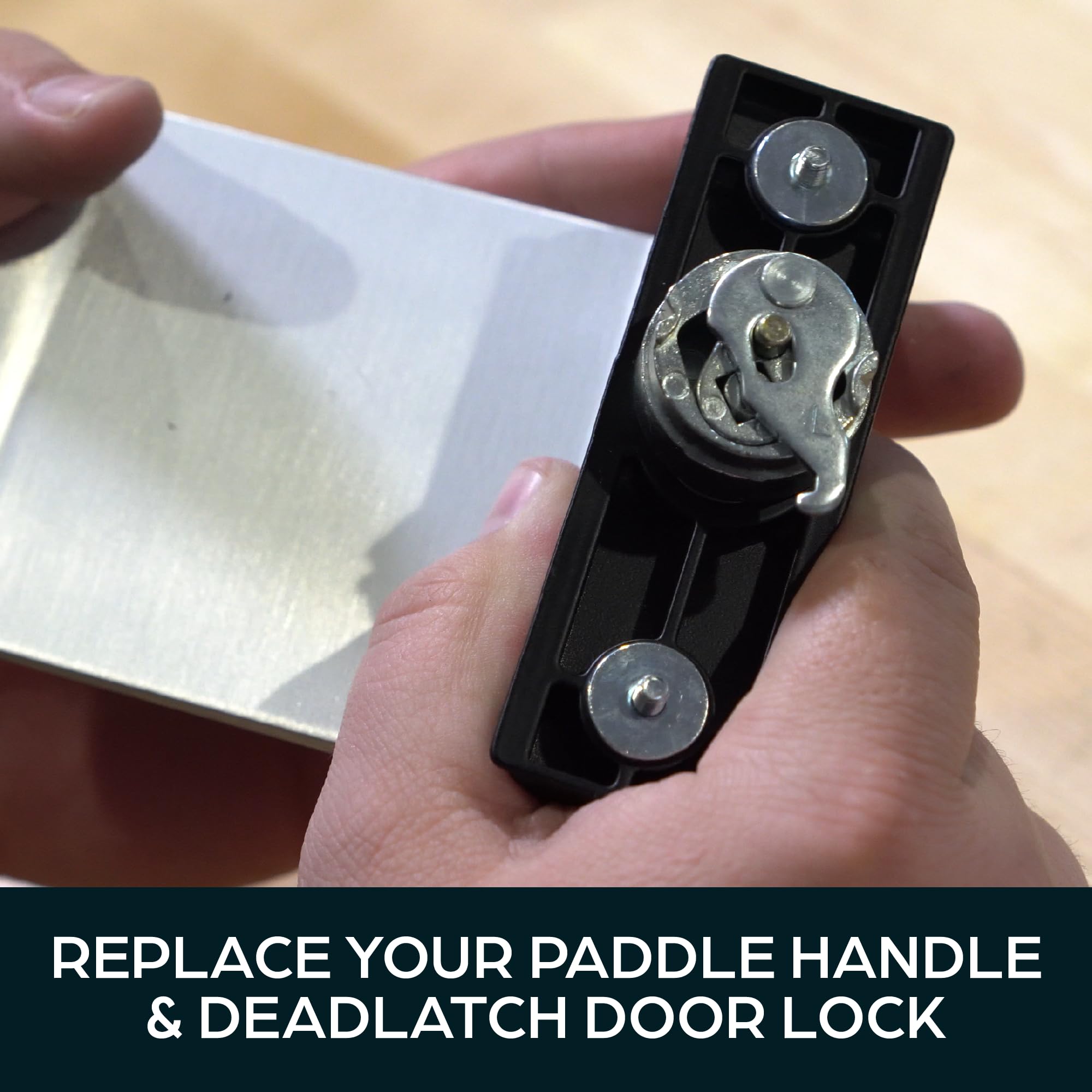 Adams Rite Style Storefront Door Mortise Deadlatch Lock & Exit Paddle Handle Kit with Mortise Cylinder & Keys - Aluminum Finish (Push to Right) - High Security Commercial Door Lock for Retail Shops, Offices, and Restaurants