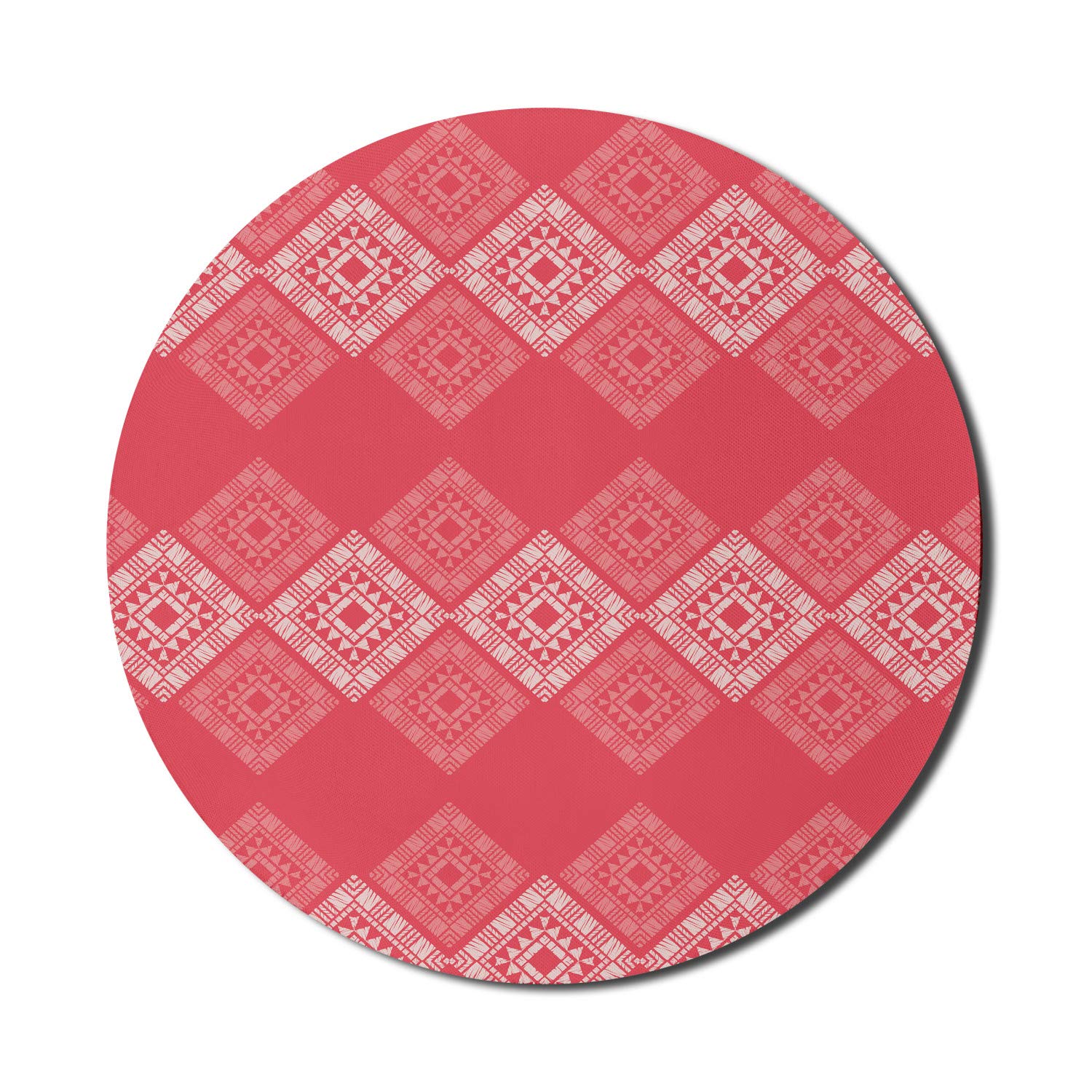Ambesonne Aztec Mouse Pad - Non-Slip Thick Rubber Gaming Mousepad with Monochrome Geometric Patterns, 8