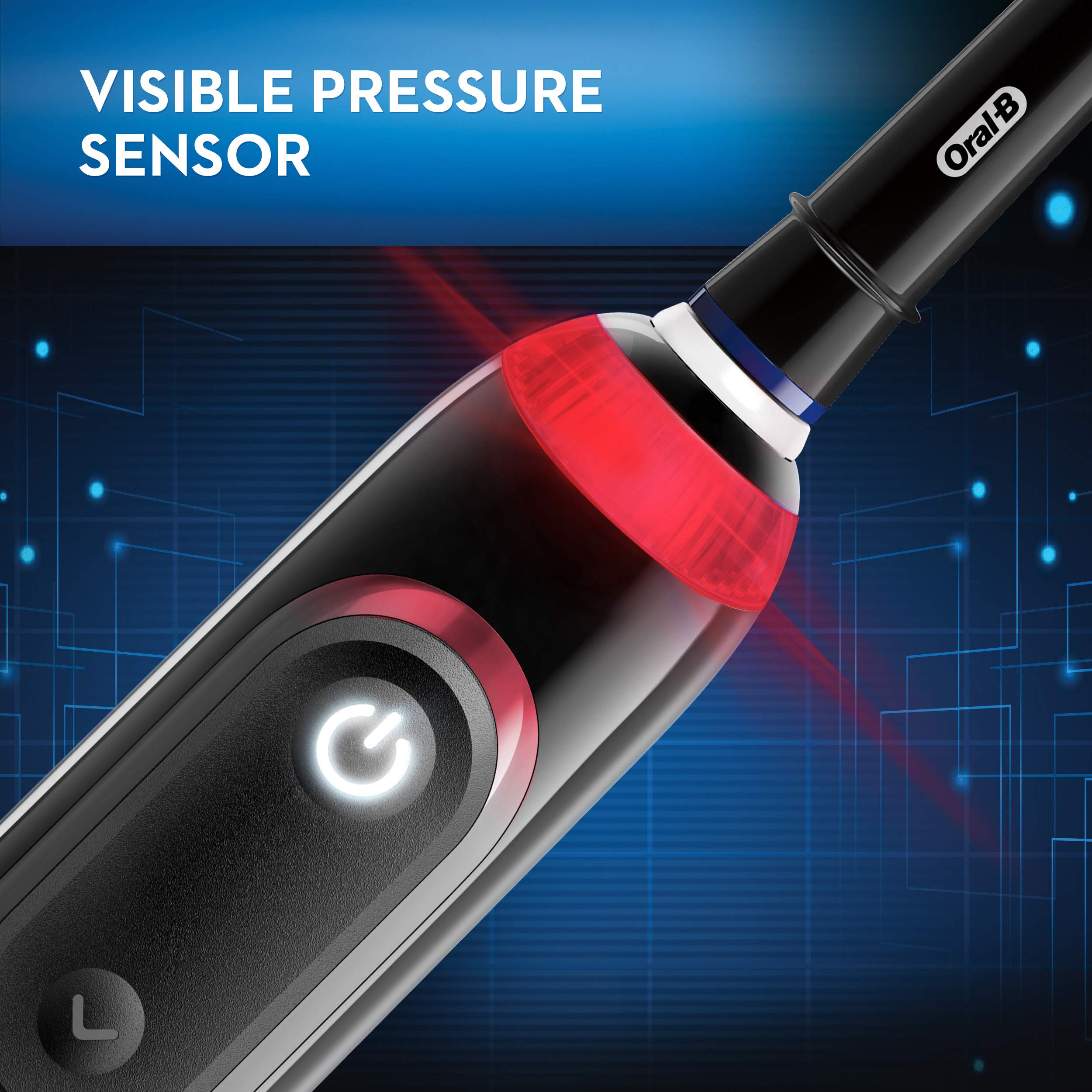 Oral-B Genius 6000 Electric Toothbrush with Smart Pressure Sensor, Black - Rechargeable Toothbrush for Whitening Teeth & Gum Care, Perfect for Travel & Home Use
