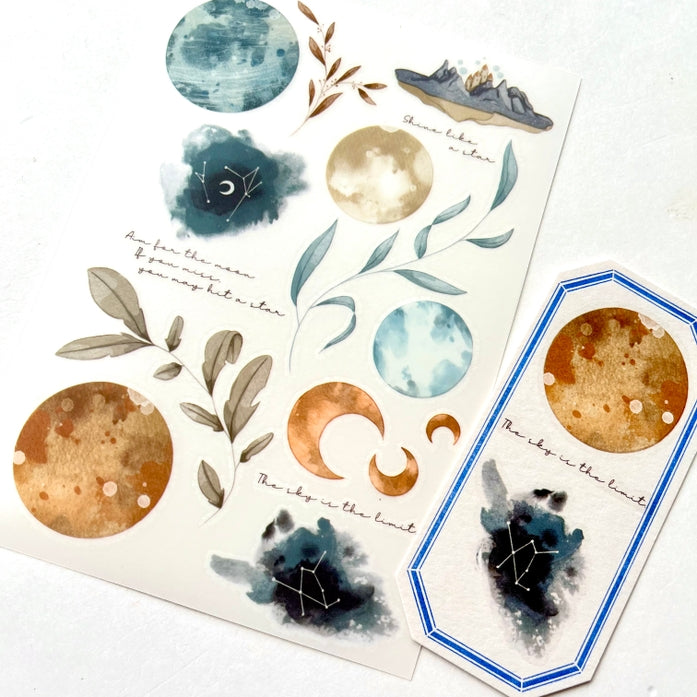 Aim For the Moon Rub On Stickers - Premium DIY Decals for Scrapbooking, Journals & Home Decor - Perfect for DIY Crafts, Kids Projects & Party Decorations