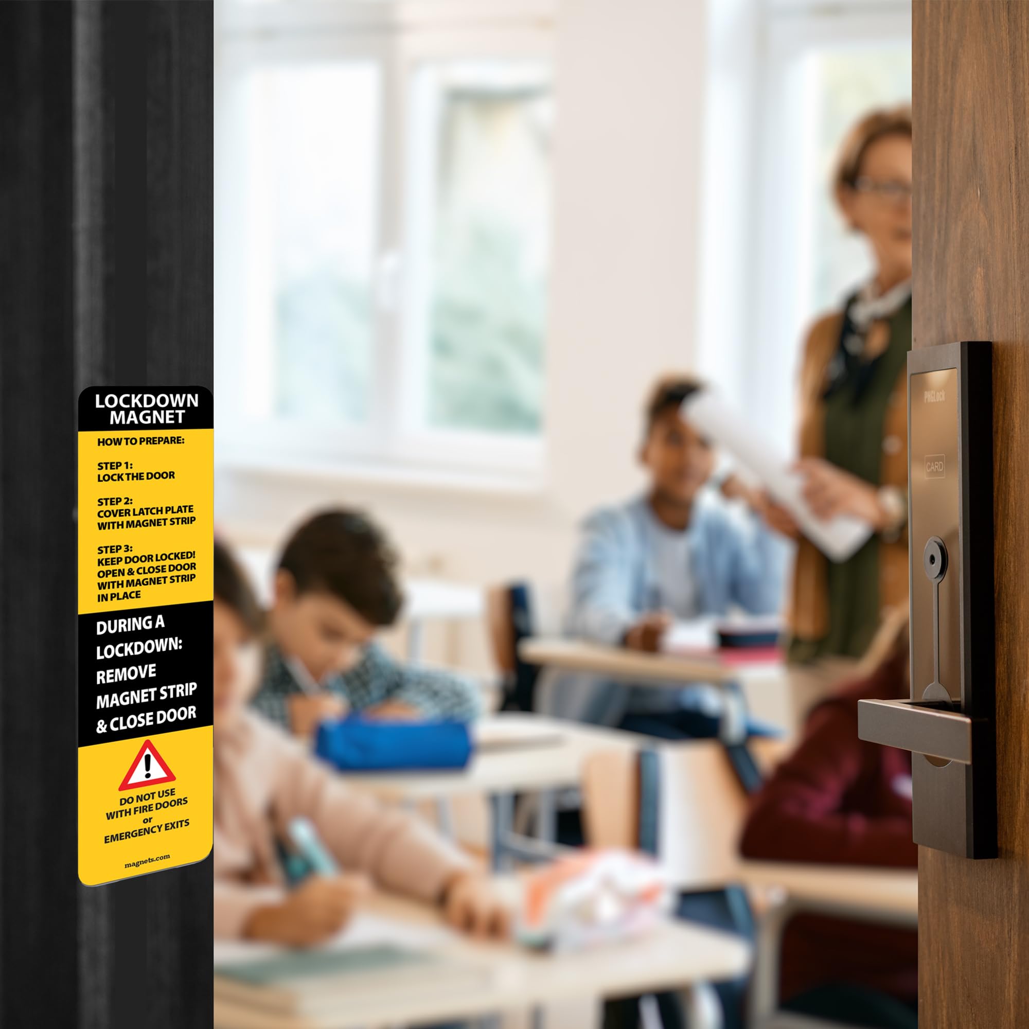 100-Pack Heavy Duty 30mil Magnetic Strips for School Lockers, Whiteboards & Lockdown Safety - Strong Adhesive Black Magnetic Tape for Classroom Organization & Emergency Preparedness - Perfect for Teachers, Offices & Home Use