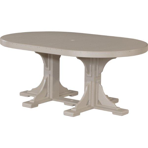 4ft x 6ft Oval Dining Table - Poly Resin Outdoor Patio Table for Garden, Poolside & Backyard Entertaining - Weatherproof & Durable